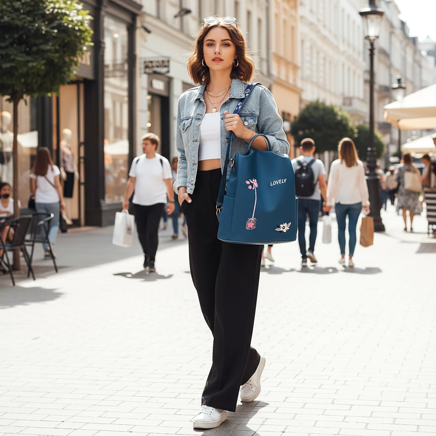 Sac à Dos Anti-vol Femme, Sac à Main Loisir, Sac de Voyage Elegant, Sacs Portés Dos Imperméable, Sac à Bandoulière pour École, Shopping, Travail, Voyages, Collège