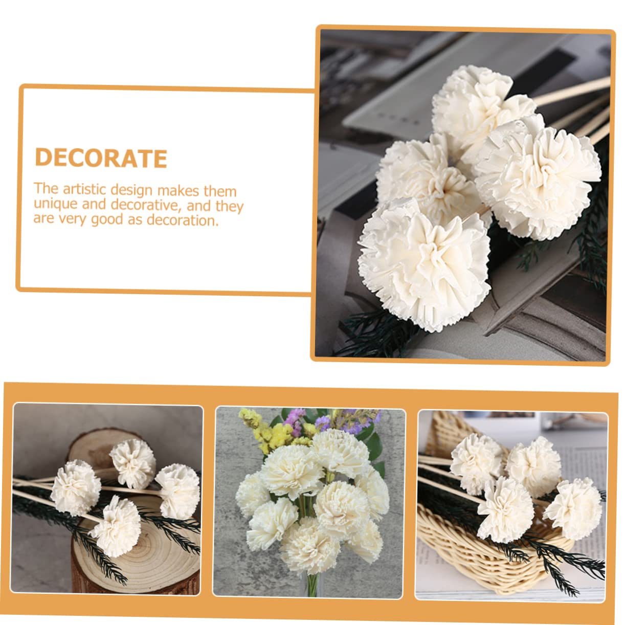 YARNOW 30pièces Bâtonnets Diffuseurs De Parfum Fleurs Artificielles Bâtonnets De Diffusion pour Aromathérapie avec Design Élégant Et Chic