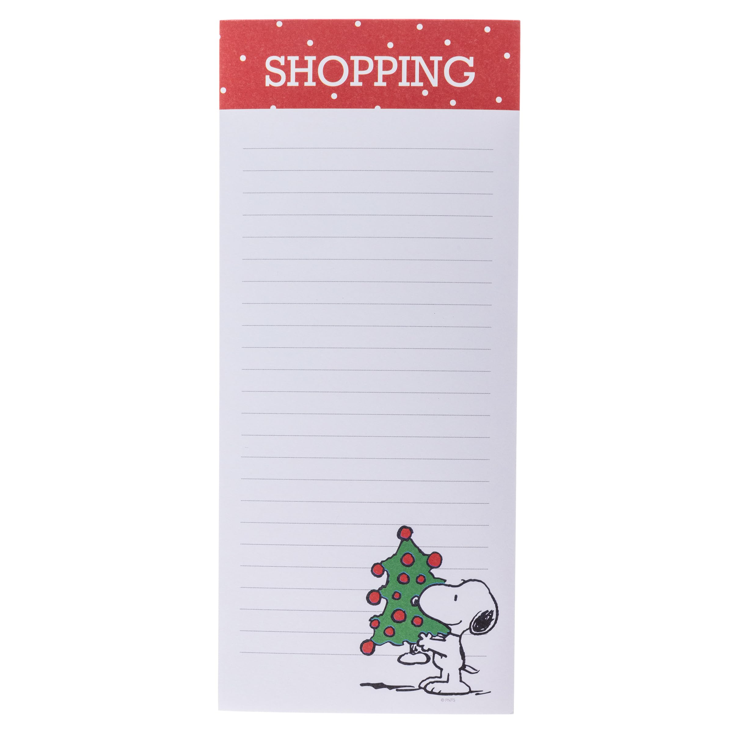 Graphique Snoopy Holiday Magnetic Notepad, 100 Tear-Away Sheets for Grocery, Shopping & To-Do Lists, Christmas Writing Pad for Fridge, Kitchen, Office