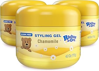 Ricitos de Oro Chamomile Hair Gel (3-Pack): Alcohol-Free & Tear-Free Styling