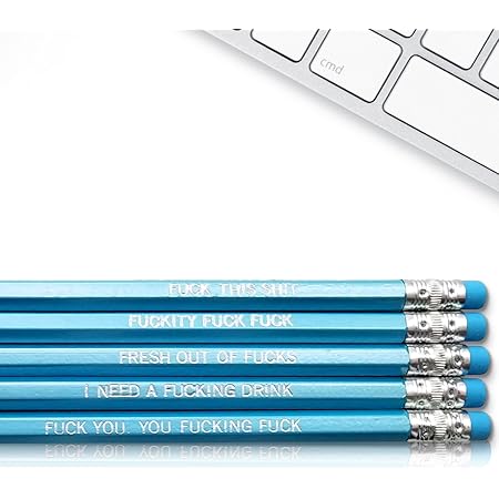 Fresh Prints of CT - Swear Word Pencils Engraved with Funny Sayings for School and the Office
