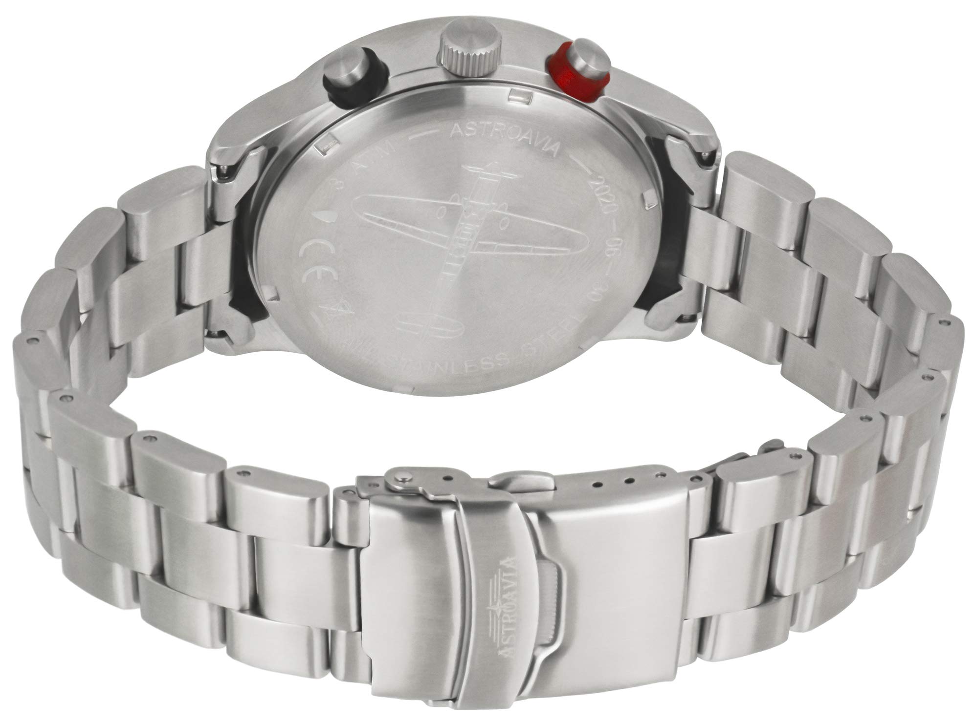 Herren-Armbanduhr Chronograph Quarz Edelstahl Armband massiv N31S