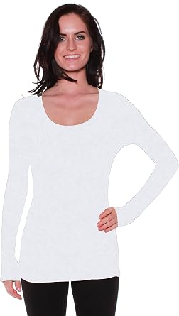 Active Basic Womens Basic Scoop Neck Tops