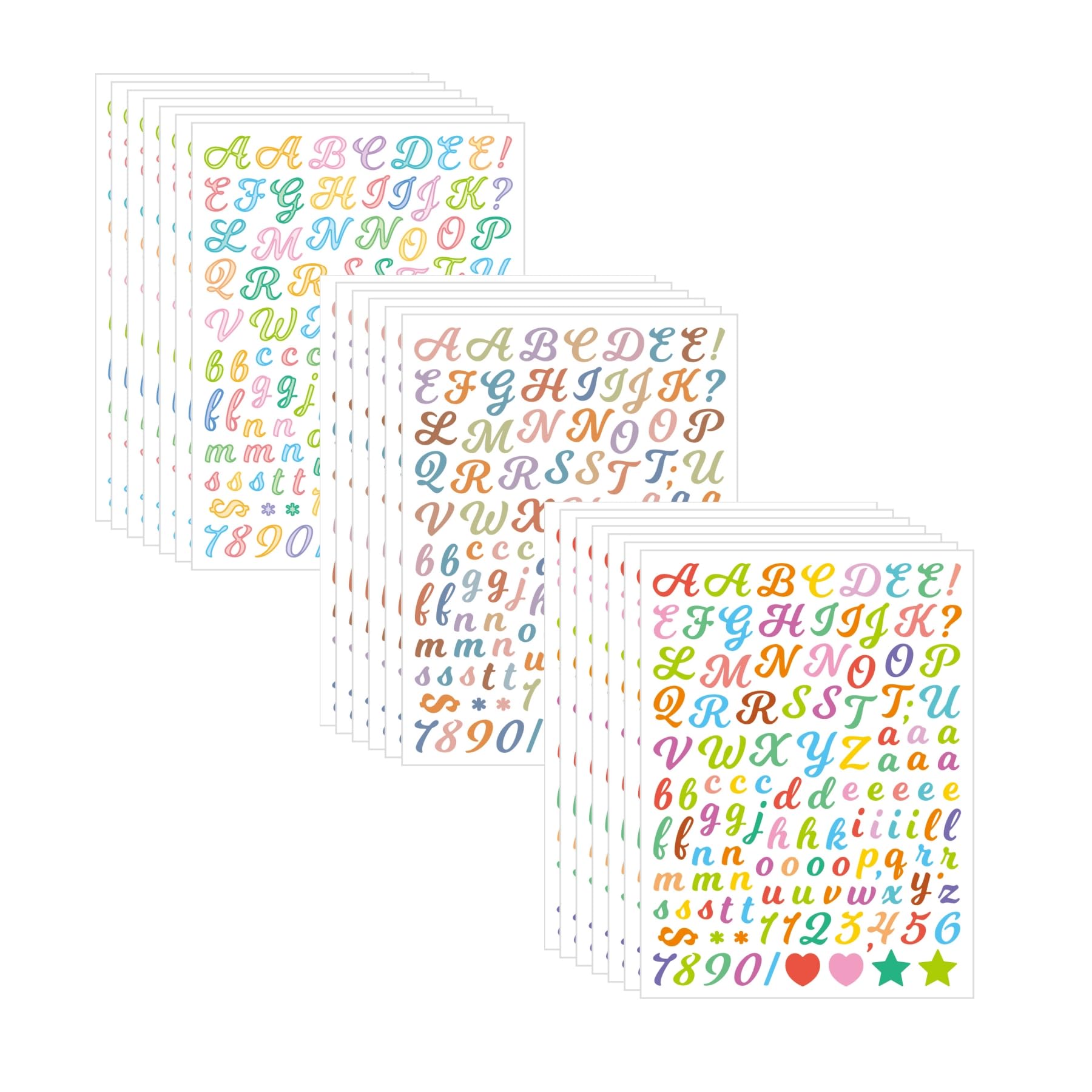 3040Pcs 20 Sheets Small Letter Number Stickers, 1/2inch Colorful Self-Adhesive Vinyl Waterproof Mailbox Number Stickers,Windows, Doors, Signs, Address