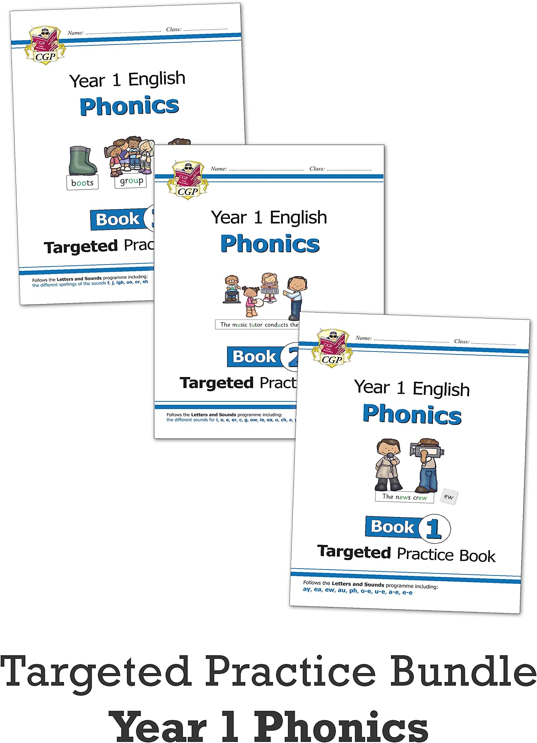 KS1 English Targeted Practice Book Bundle: Phonics - Year 1 Books 1-3