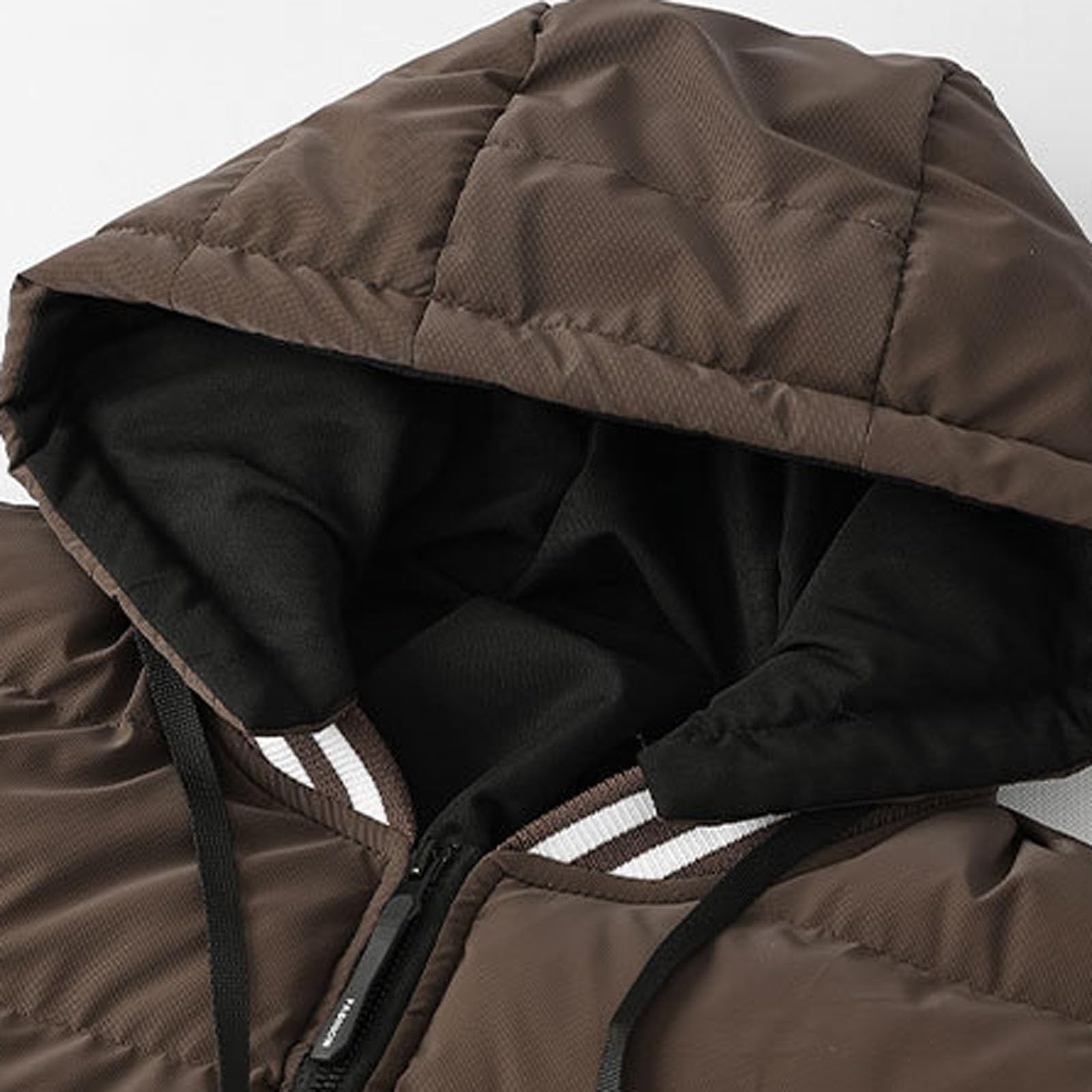 Genérico Chaqueta Impermeable Hombre, Cazadora Hombre Plumas, Manga Larga con Capucha Talla Grande con Bolsillos Chaqueta Plumas Color Sólido Casual Holgados Abrigo para Uso Al Aire Libre