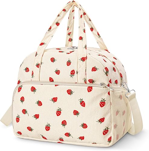 Miniatura 18 de Coobiiya Bolsa de almuerzo para mujeres y hombres, lindas bolsas de almuerzo de corduroy con aislamiento térmico reutilizables, bolsa de almuerzo de