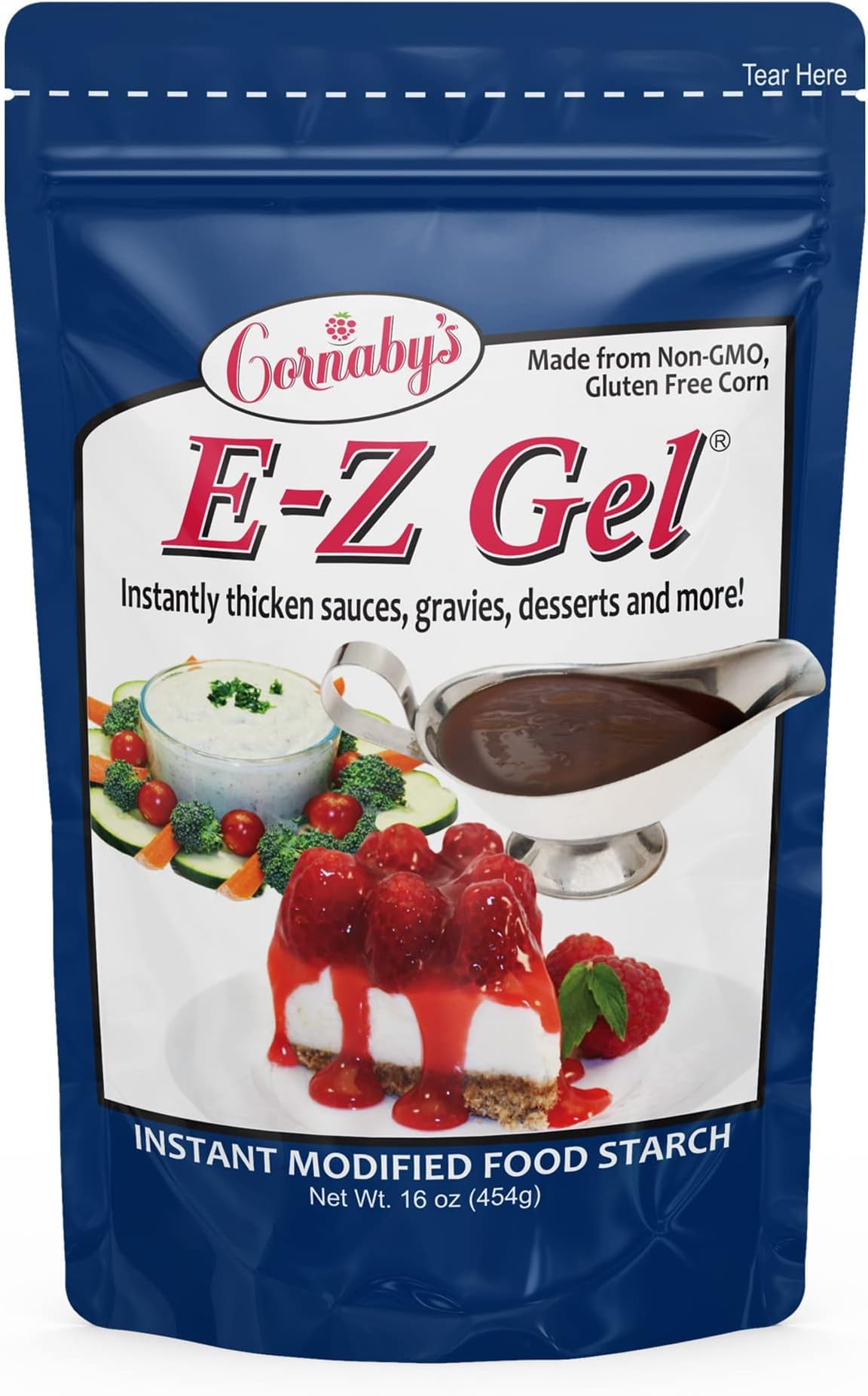 - Cornaby's E-Z Instant Food Thickener Gel Gluten Free Soup and Sauce Thickening Granules 16 Oz Non Gmo All Natural Starch for Gravies Desserts Salad Dressings
