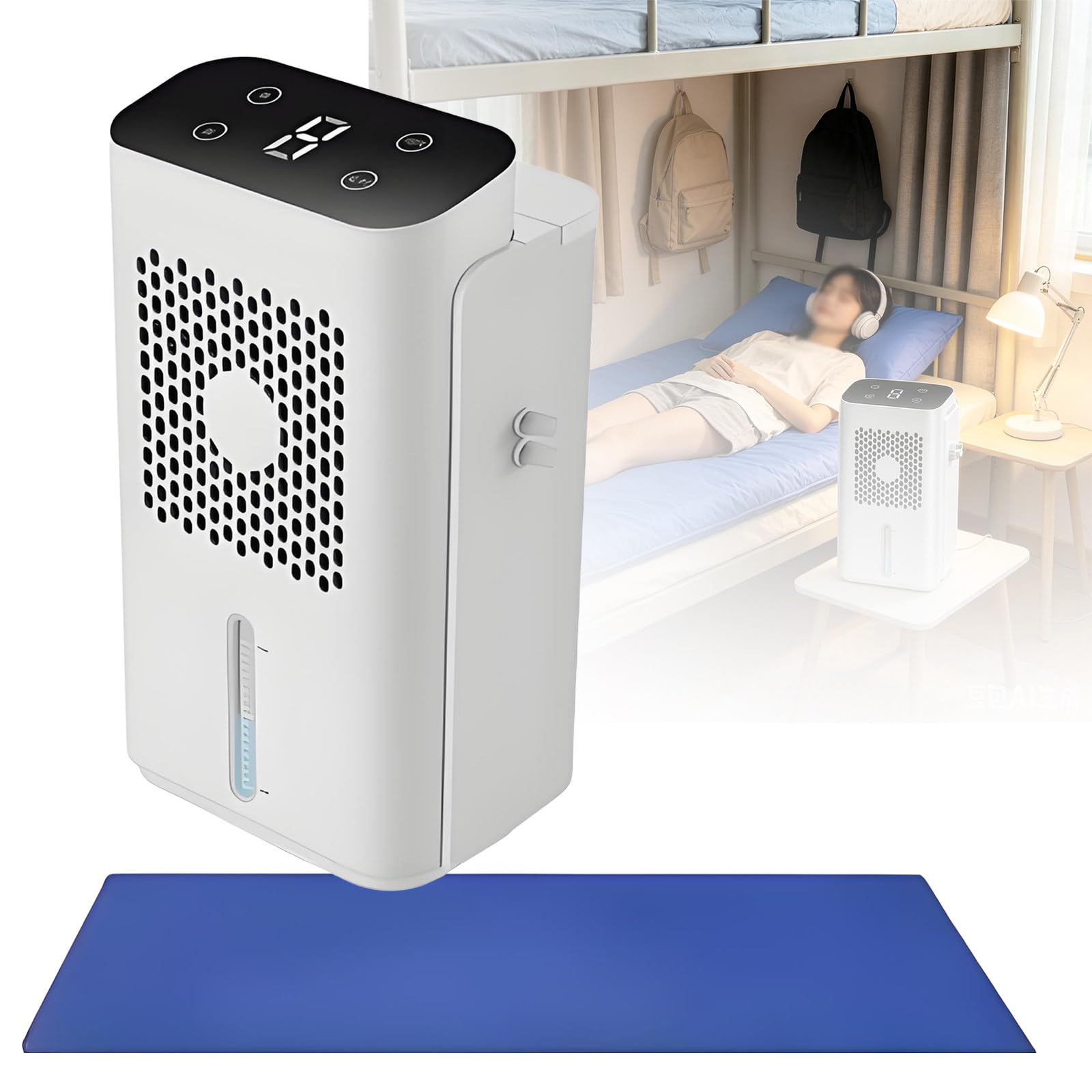 ZykuosDC Hydro Cooled Mattress Topper, Cooling Pad For Bed, Water Bed Cooler With Lcd Panel, Low Noise Chiller Hot Sleepers Night Sweats 140 * 160cm