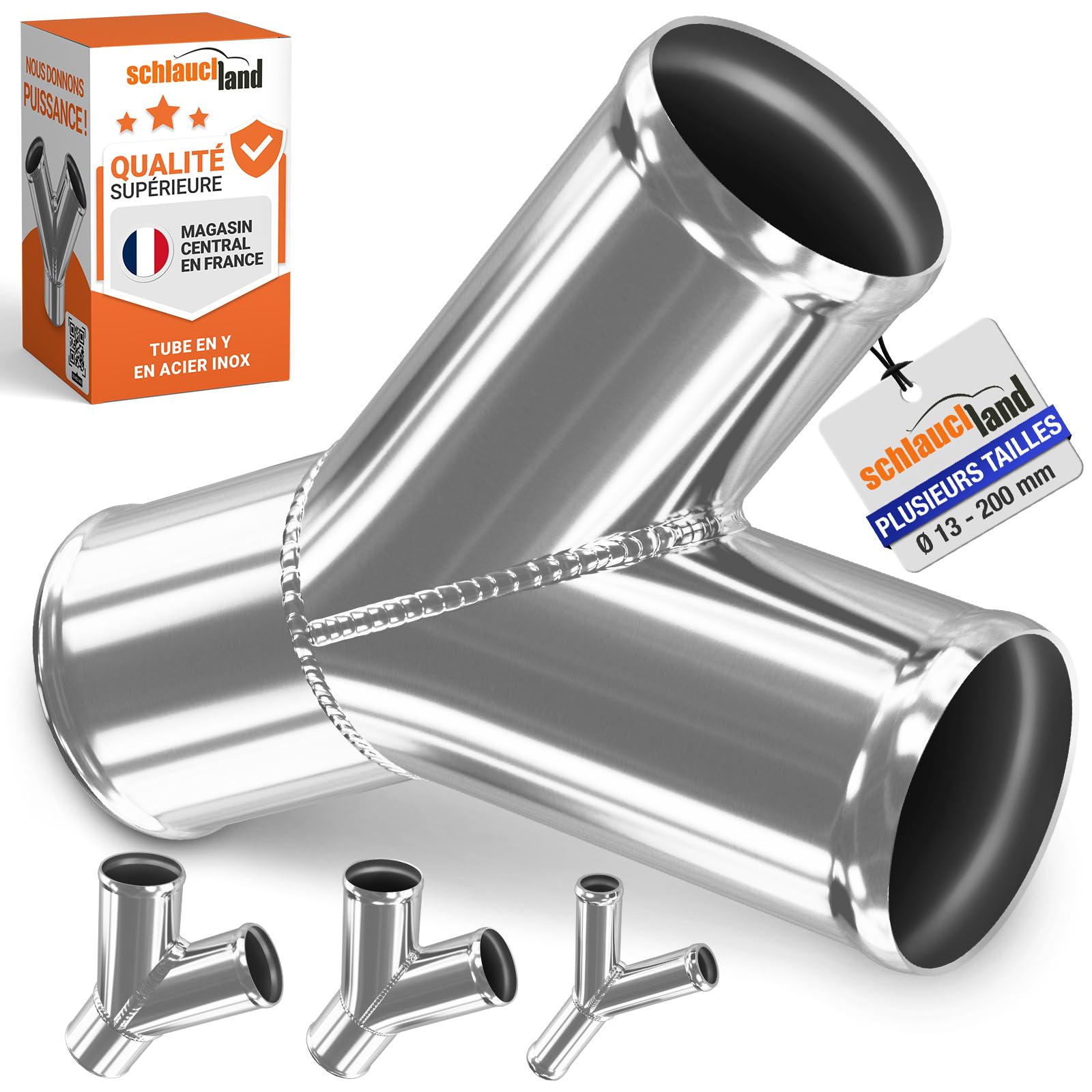 Adaptateur durite universel tube Y inox 51mm pour résoudre les fuites de réseau eau et air
