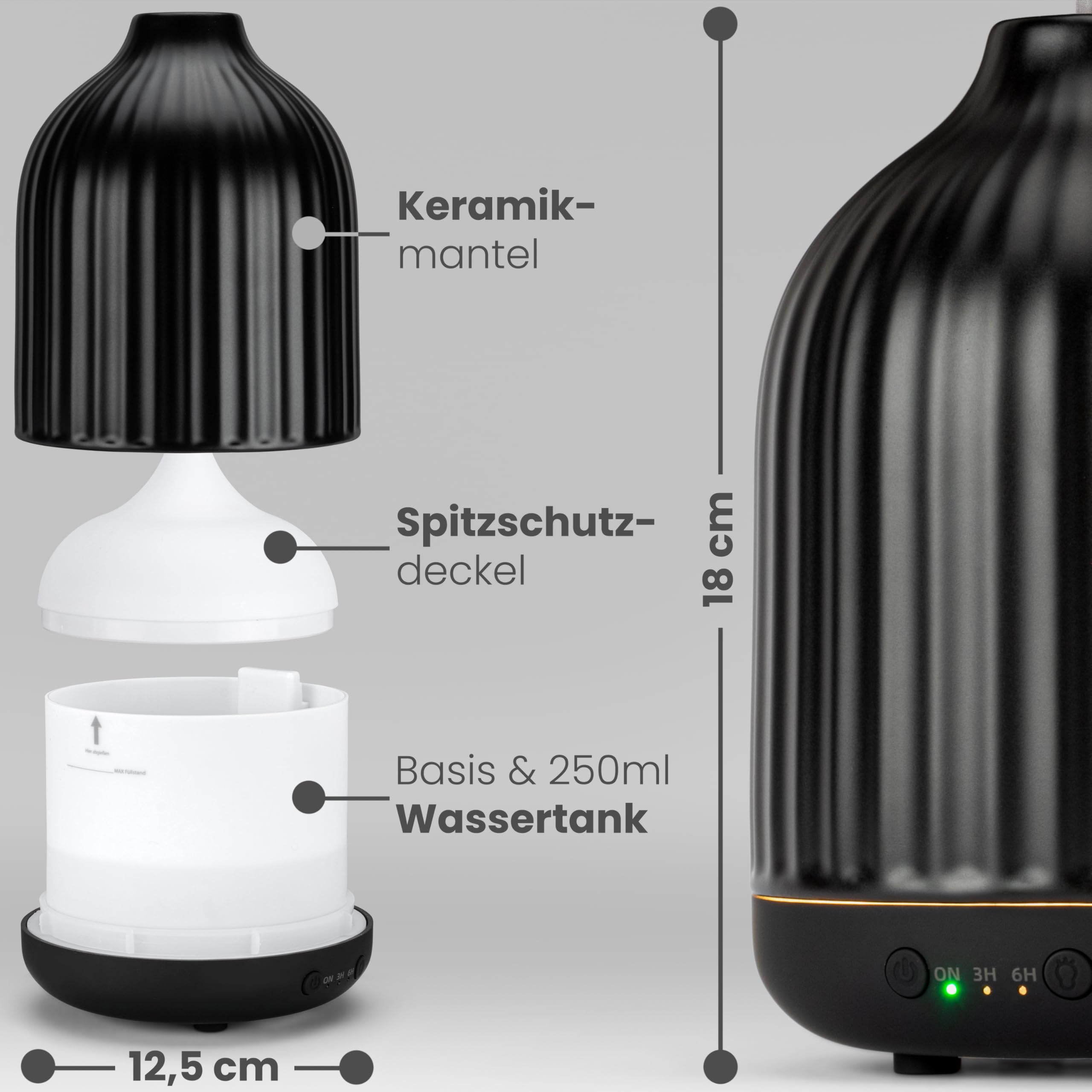 MALM Diffuser (250ml) aus Keramik - Aroma Diffuser für ein angenehmes Raumklima - Diffuser für Ätherische Öle - Duftöl Defuser für Aromatherapie