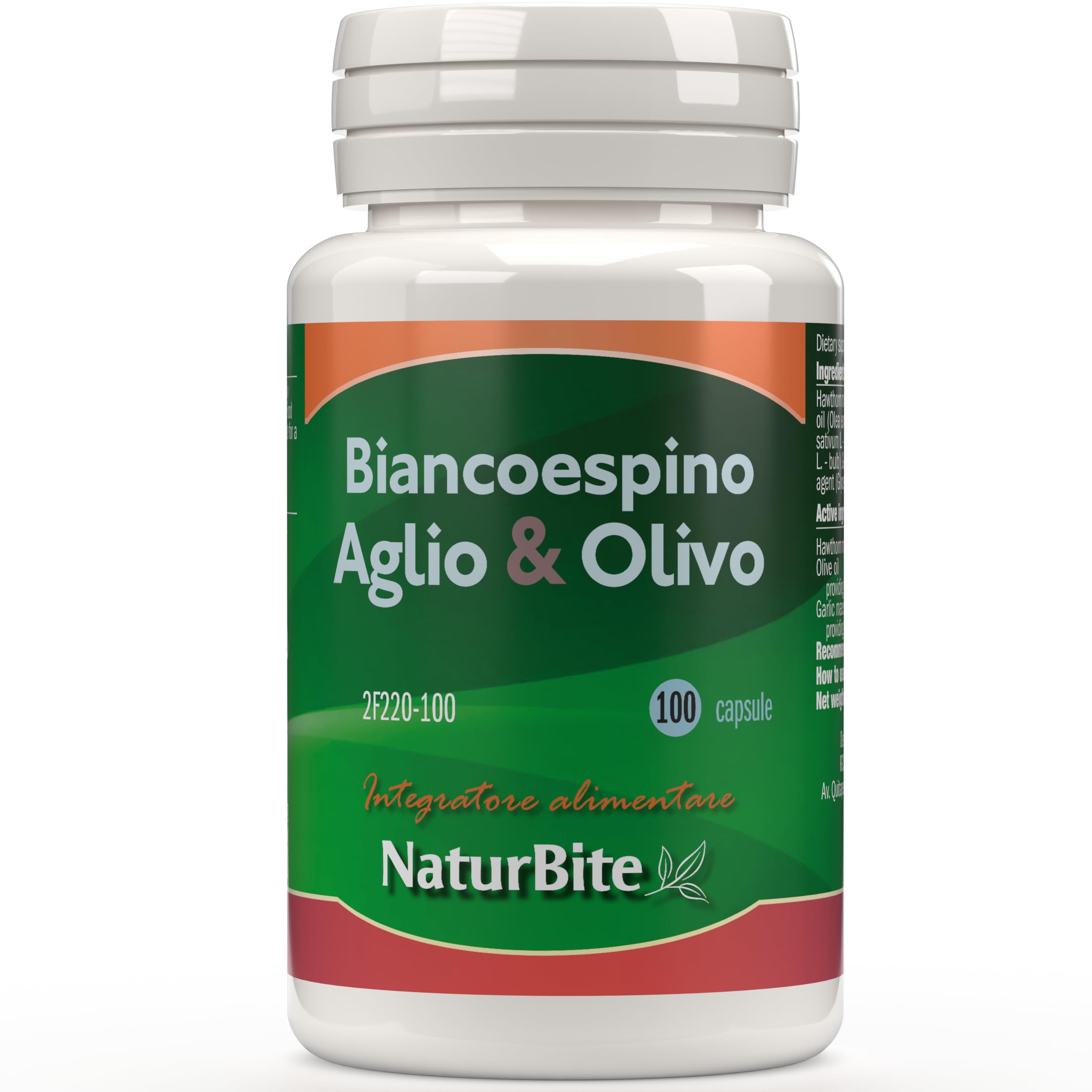 NaturBite Biancospino + aglio + oliva 500 mg 100 perle