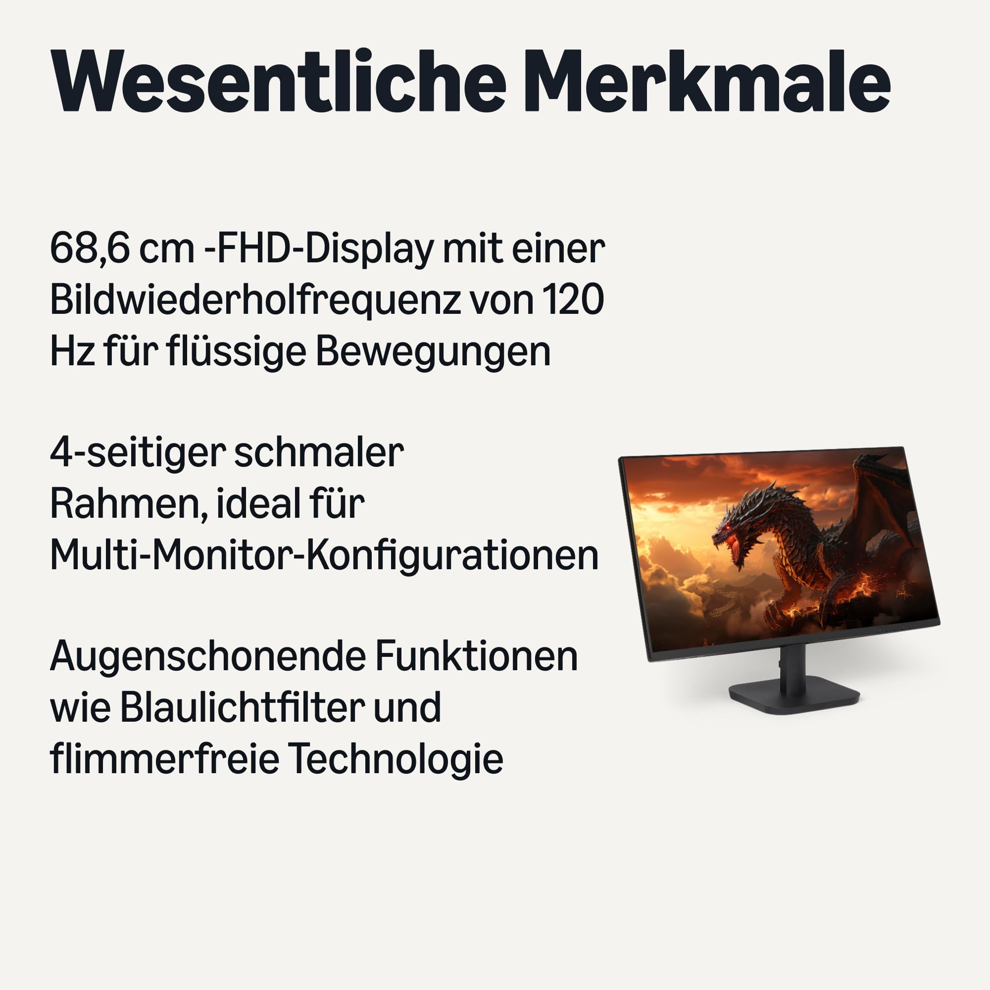 Amazon Basics Amazon Basics 27-inch Computer Monitor 120 Hz, FHD 1080P, HDMI, DP, VGA, VESA Compatible for Office,Home, Schwarz in use