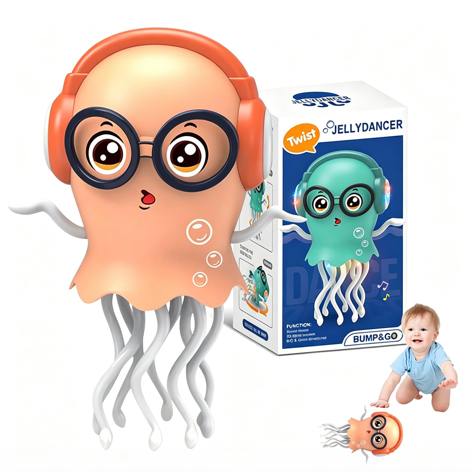 HUIZHOU Tanzender Oktopus Spielzeug mit Musik & 3D LED Licht
