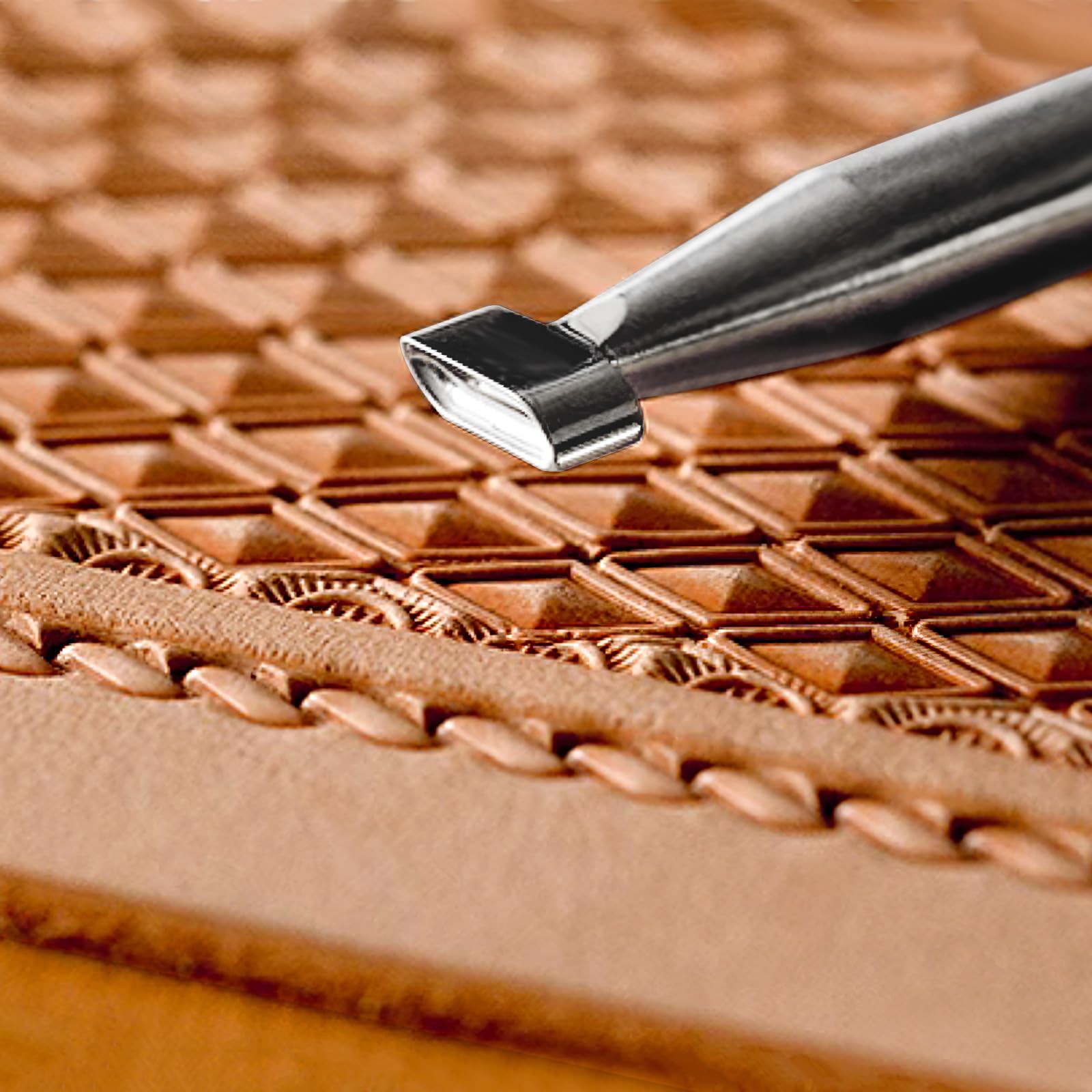 Rope Border Stamp Leather Stamps 304 Steel Leathercraft Staming Tool for Carving DIY (Small)