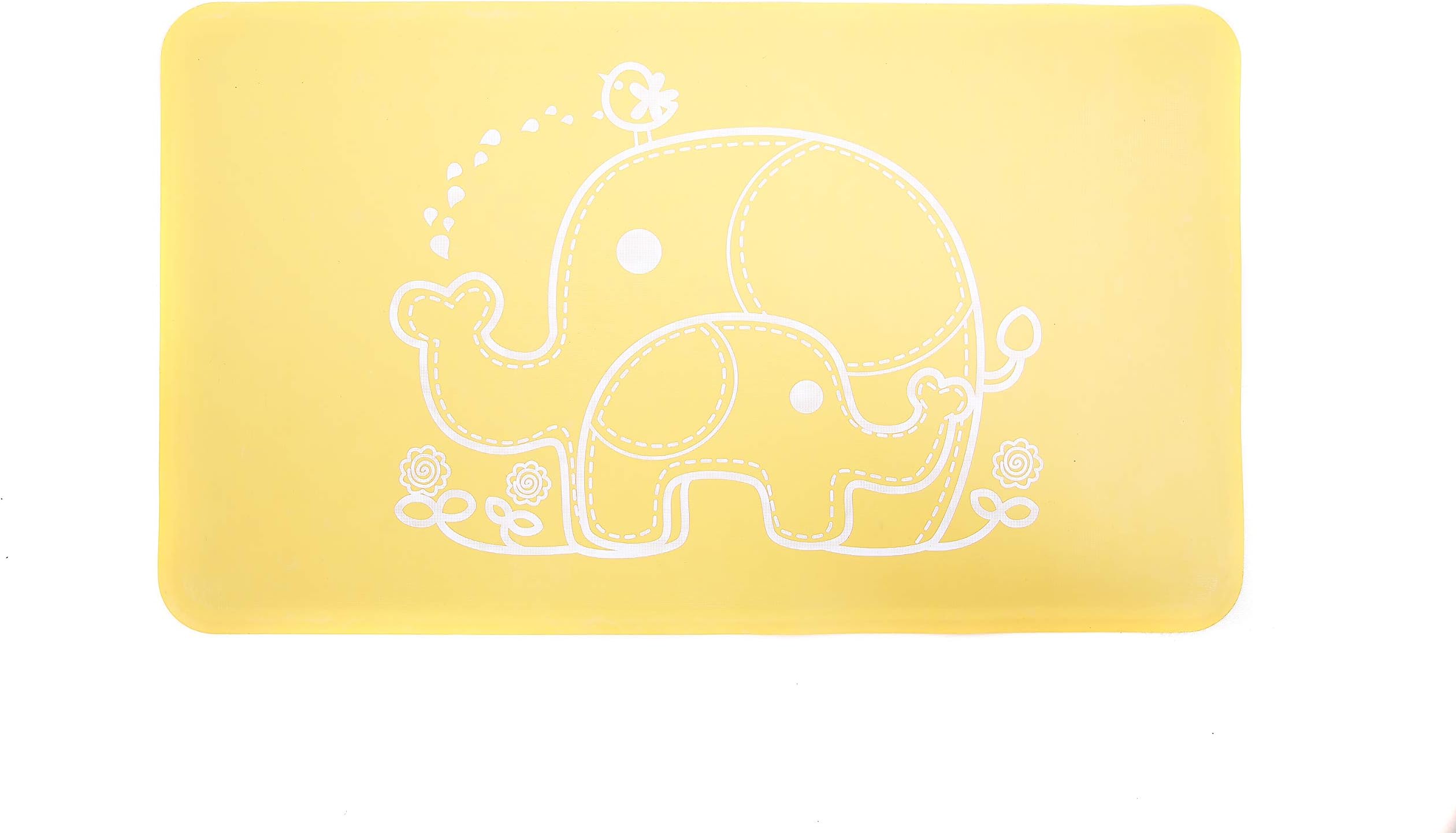 Salinka Natural Rubber Anti Slip Baby Bath Mat - Phatalates, PVC and Lead Free - Non Slip Mat for Bathtub and Shower - Durable Mildew Mold Resistant - Many Strong Suction Cups (Yellow)