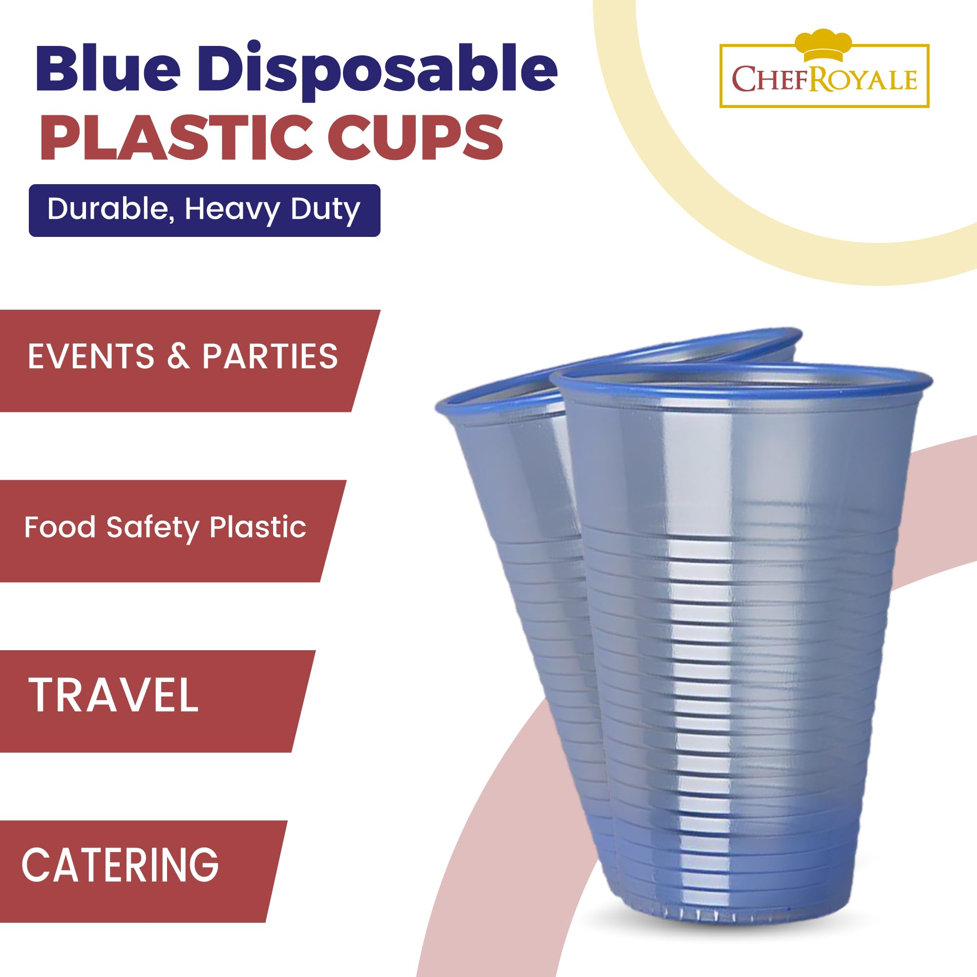 Chef Royale 25 Bicchieri Di Plastica Trasparente Usa E Getta Da 330 Ml