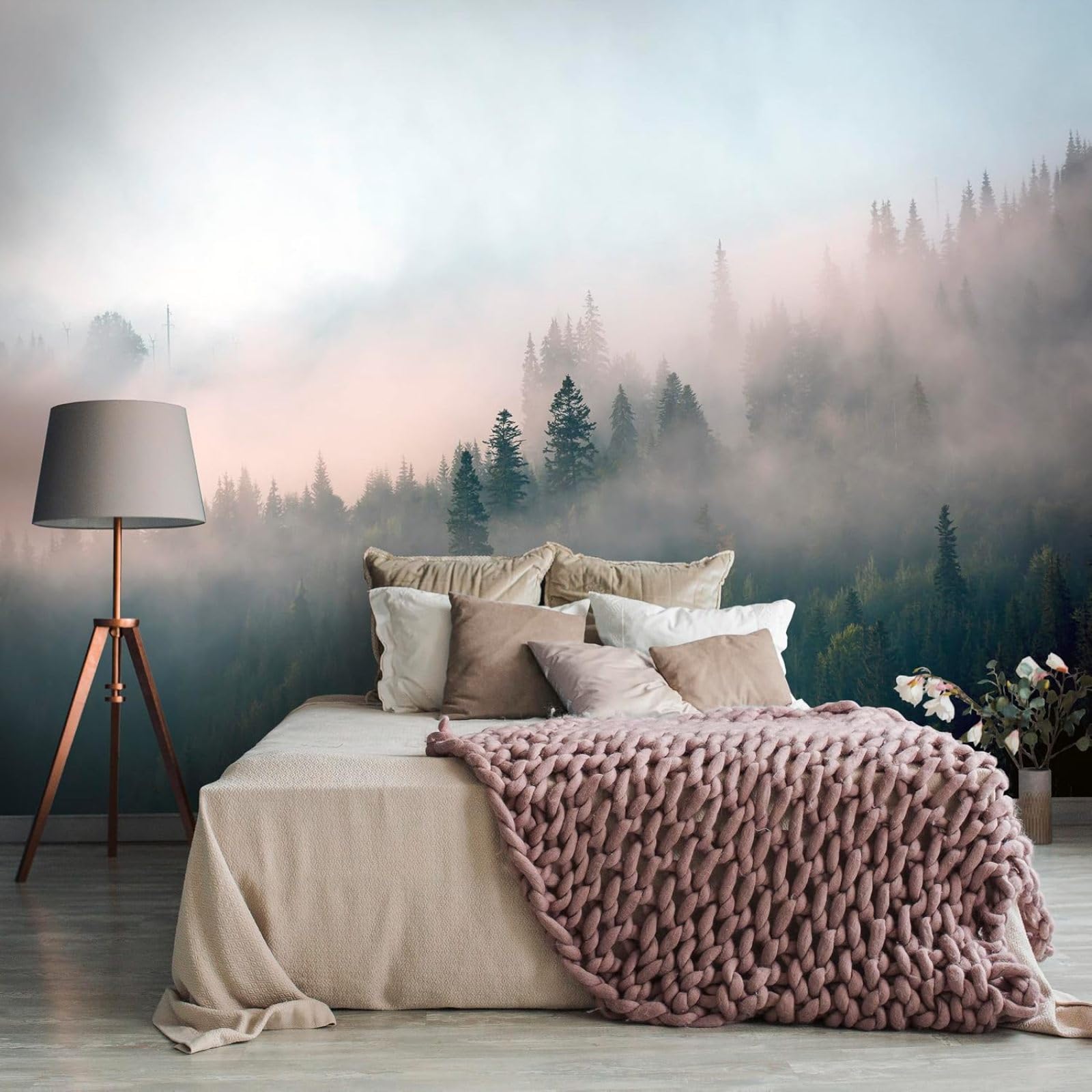 Kfjhgbdshhj 3D Mural Photo Mural-Wallpaper Forest In Fog Trees Rainforest Nature - For Living Room Bedroom,150Cmx105cm Poster - Wall Sticker - Frameless Picture