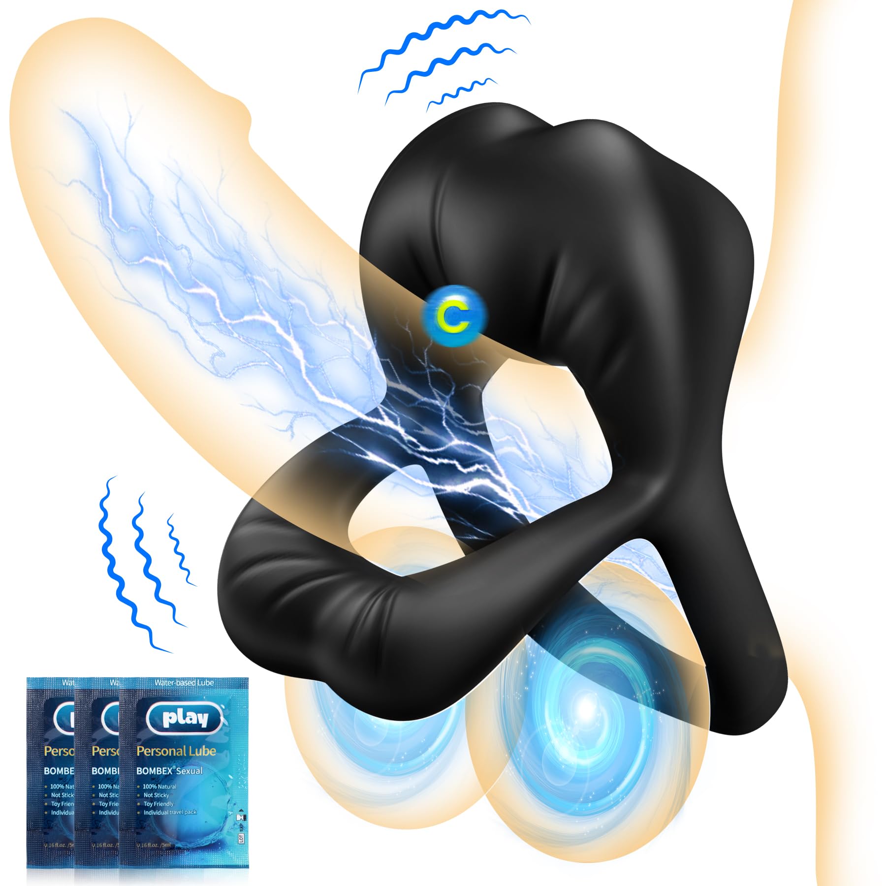 Dual Penisring Vibrator mit Klitoris Stimulator, Penisringe Sex Spielzeug für die Paare Extrem mit 9 Vibrationen, Sexspielzeug Vibratorensets für Paare Männer Cock Penis Ring Paarvibrator für Paare