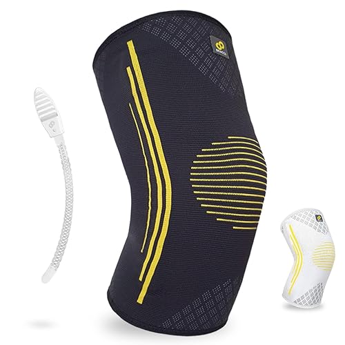 Miniatura 6 de Bracoo Rodillera, soporte de manga de compresión con estabilizadores laterales para hombres y mujeres, soporte ligero y transpirable, dolor de