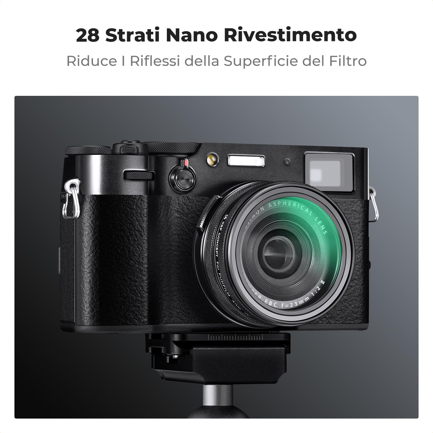 K&F CONCEPT Nano-Xcel Filtro Black Mist 1/4 per Fujifilm X100 Serie, Filtro Black Diffusione 1/4 con 28 Strati Rivestimento Nano compatibile con Fujifilm X100 X100S X100F X100T X100V X100VI(Nero)