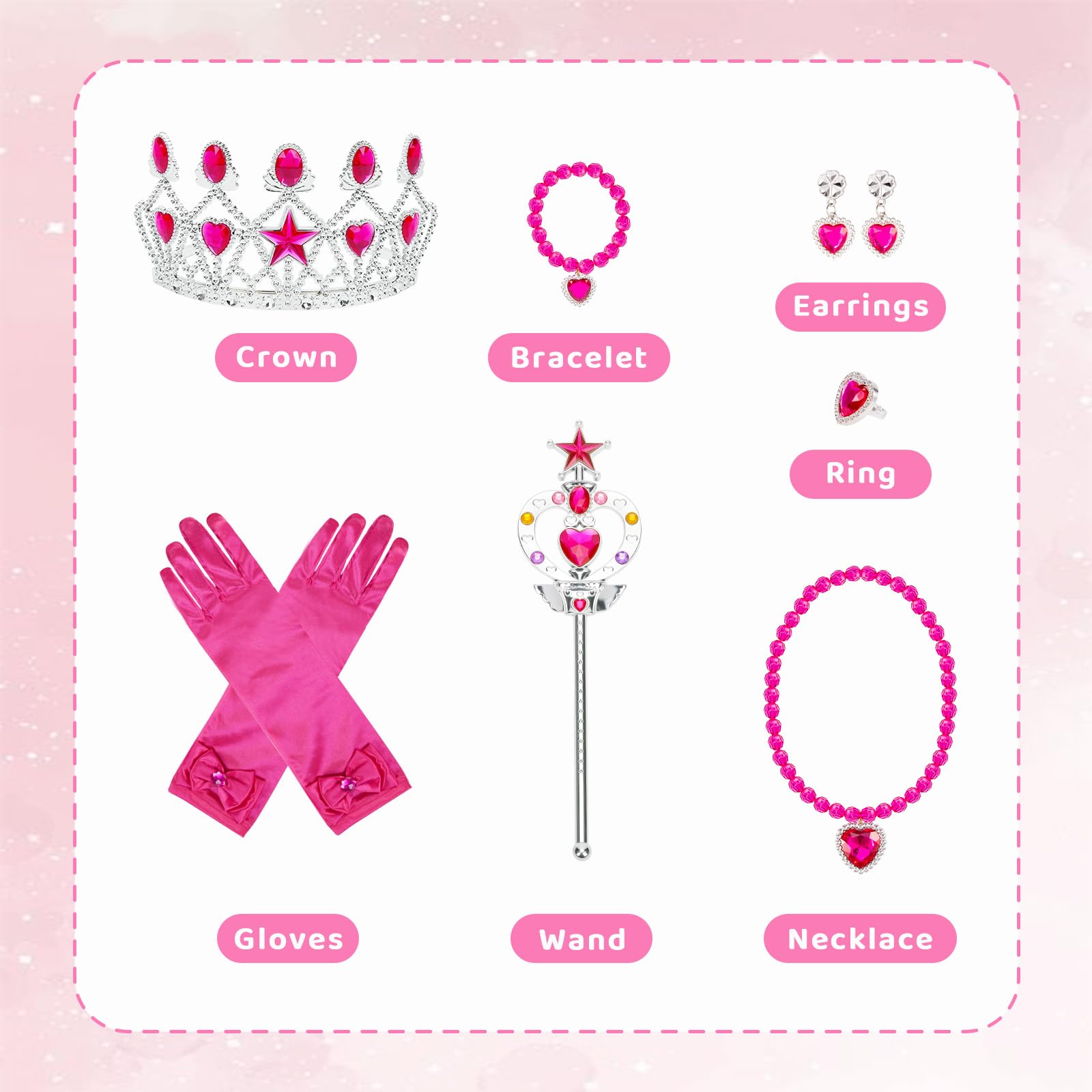 MELAND Princess Costumes for Girls Sleeping Light Up Princess Dress Up for Girls Age 3-10 Years - Image 3