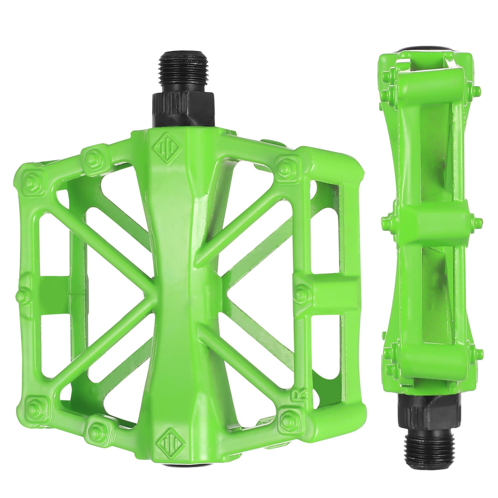 1 Paar Fahrradpedale, Fahrrad Pedalen, Mountainbike Pedale Fahrrad, 9/16 Zoll Achse Aluminium rutschfeste Flache MTB Pedale für Mountainbike Stadtrad Rennrad Pedalen (grün)