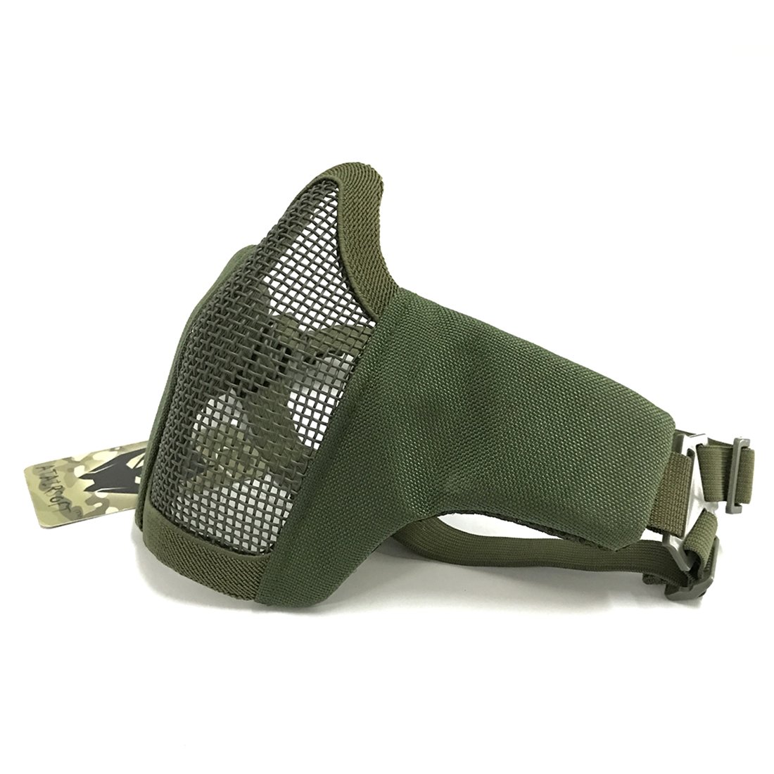 Tactical Airsoft guardia di Strike Steel Half Face Mask con 2-belts per CS caccia Paintboll WORLDSHOPPING4U