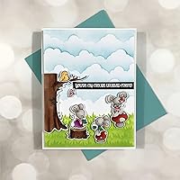 Vista 3 de Juego de sellos y troqueles de ratones y árboles para hacer tarjetas, sellos transparentes y troqueles de corte de metal para álbumes de recortes