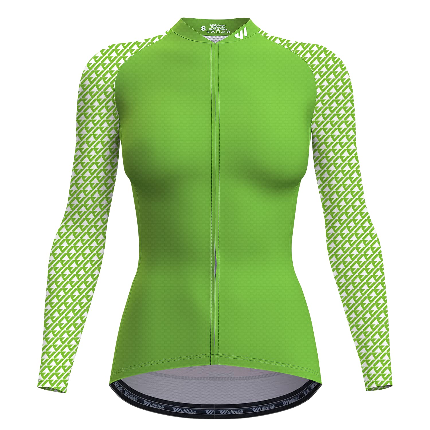 Wulibike Radtrikot Damen Langarm Fahrradtrikot Atmungsaktiv Rennrad Trikot mit 3 Rückentaschen