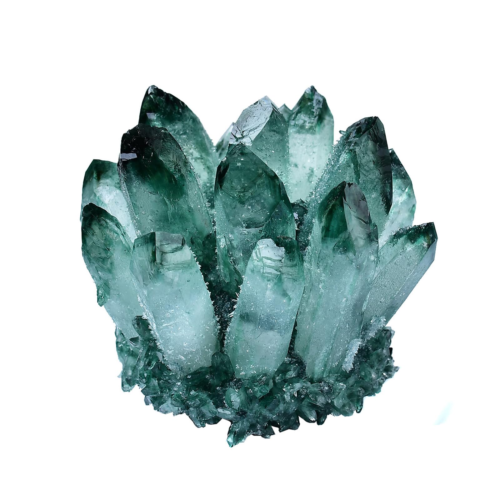 Esemplare di geode di Quarzo Fantasma di clorite Verde Grezzo a grappolo di Cristallo Fantasma Verde Naturale, Cristallo curativo per la Crescita della ricchezza e della Carriera,500g
