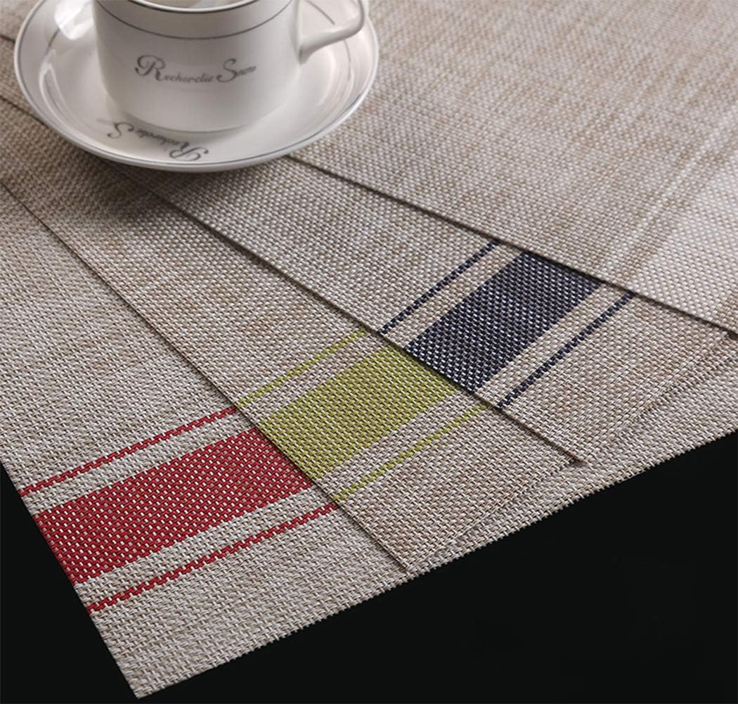 Ranvi Placemats, Heat-Resistant Placemats Stain Resistant Anti-Skid Washable PVC Table Mats Woven Vinyl Placemats, Set of 5 (White) - Image 4