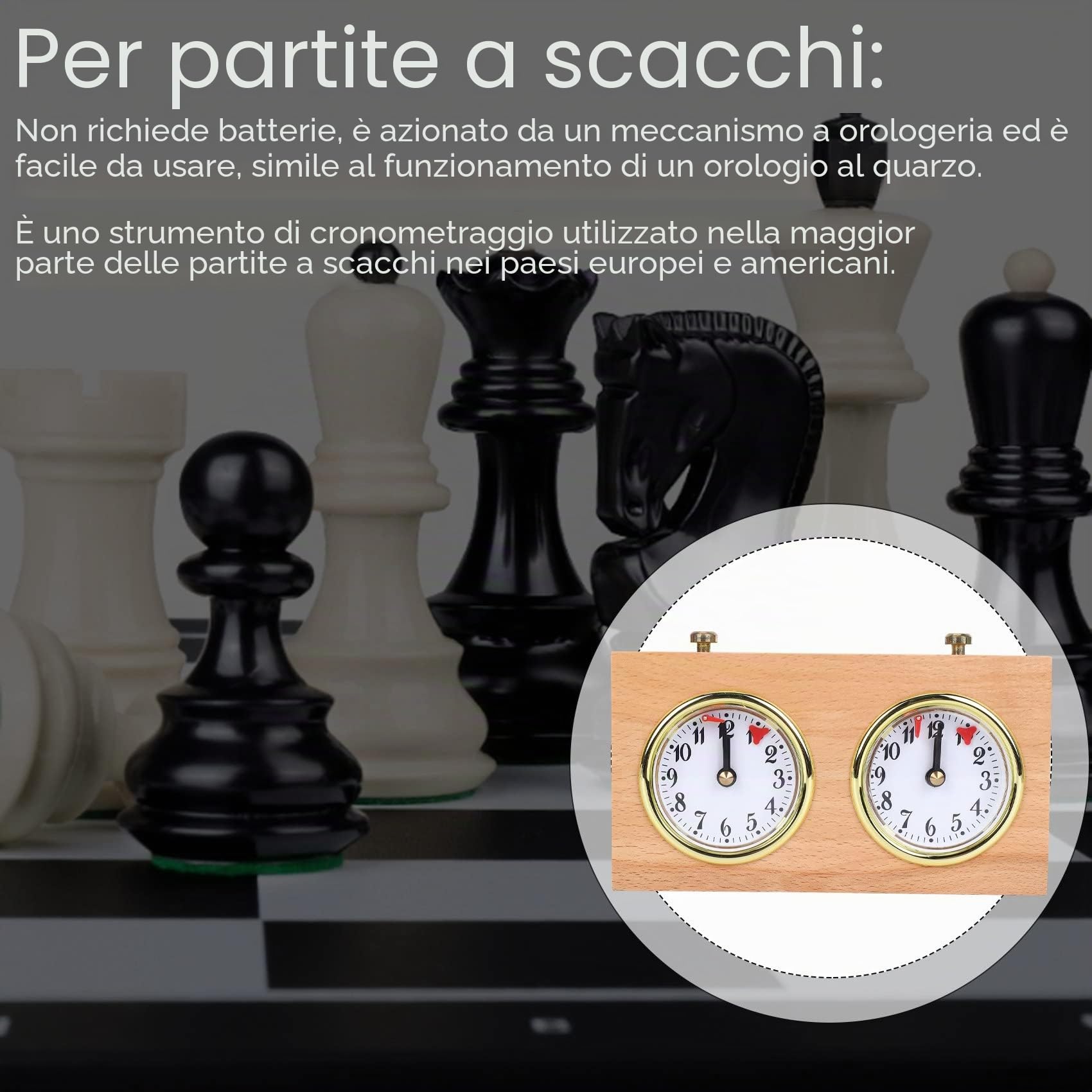 Scacchi Timer, orologio digitale professionale internazionale di scacchi, in legno, conto rovescia, timer di scacchi portatile