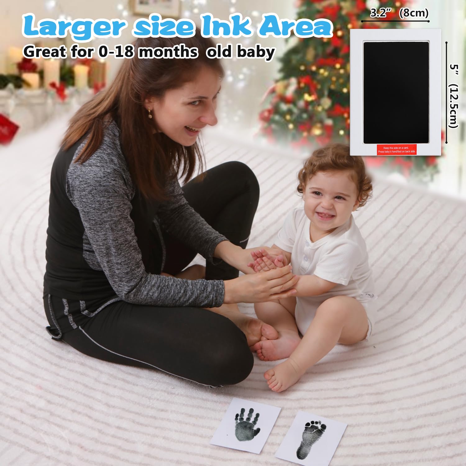 XL Impronta Mani e Piedi Neonati Inchiostro, Zemiu Kit Impronte Neonato 2Pcs Di Large Dimensioni Impronte di Mani e Piedi Cuscinetto del Timbro SenzaTocco non Tossici Sicuri,Kit Impronta Cane/Gatto