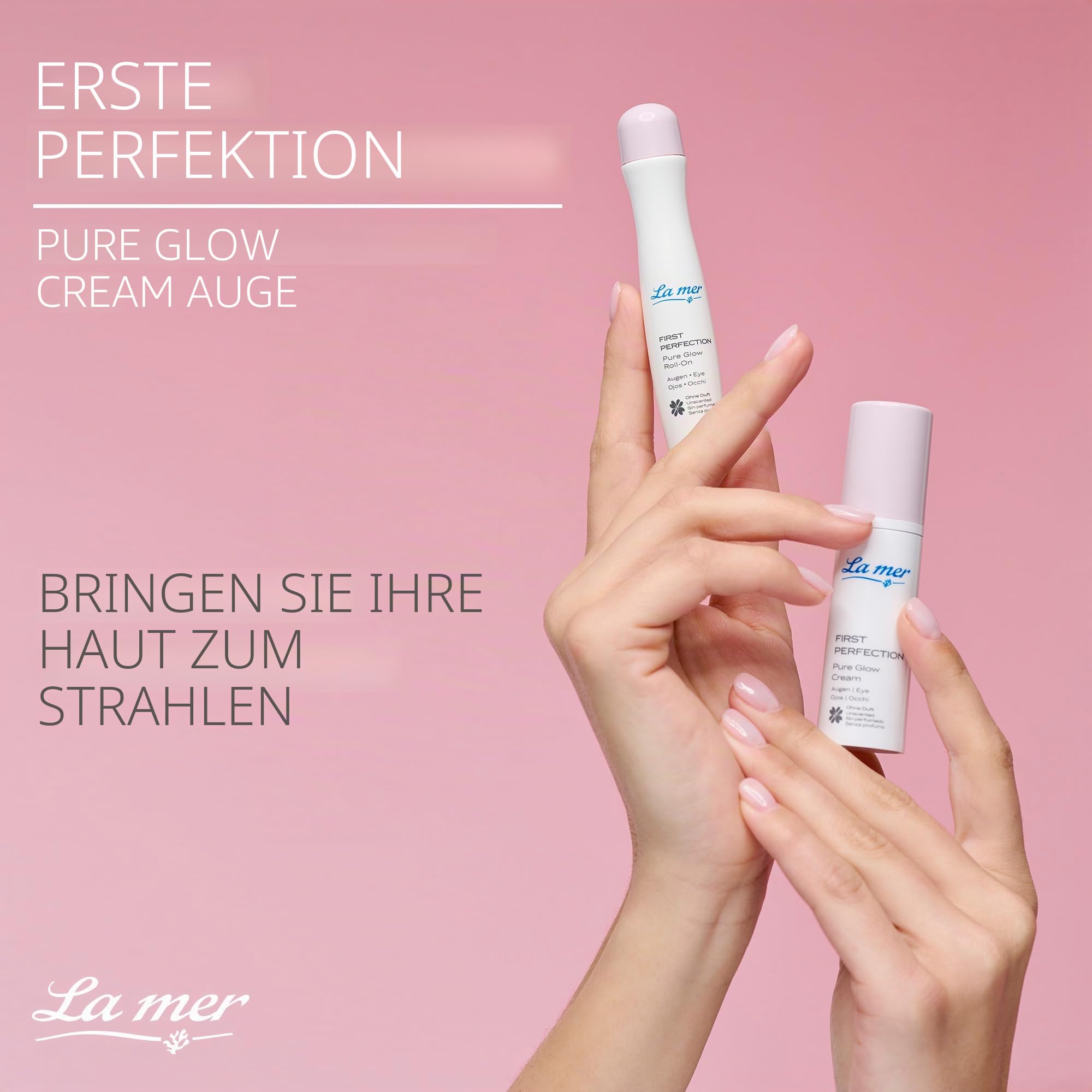 La mer First Perfection Pure Glow Roll-On - Augengel gegen die ersten Zeichen von Aging - Glättet die Haut und spendet Feuchtigkeit - Mindert Schwellungen, Augenringe und rote Äderchen - 15 ml