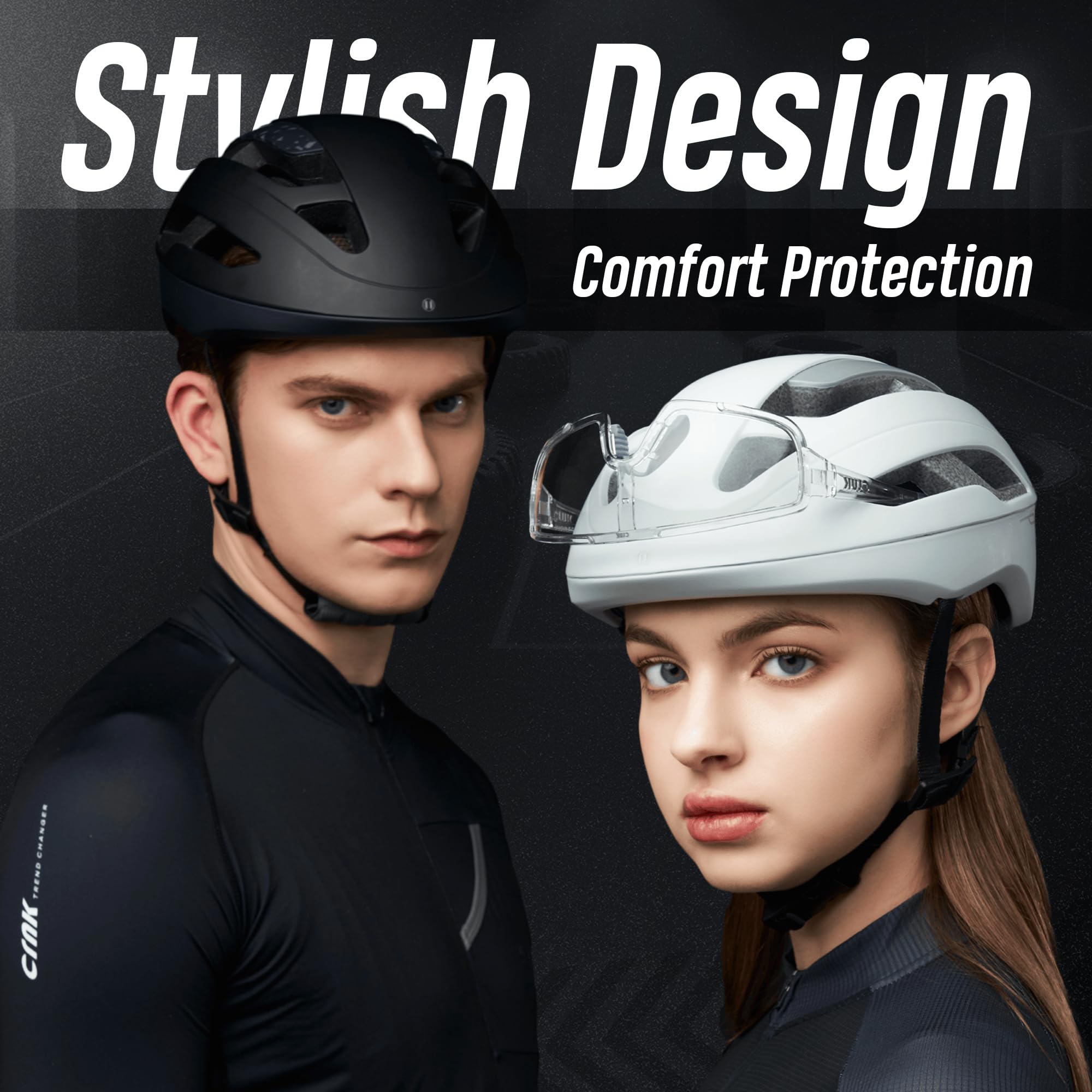 CRNK Kask rowerowy wędkarski, dla dorosłych, odblaskowy, biały matowy, rozmiar L