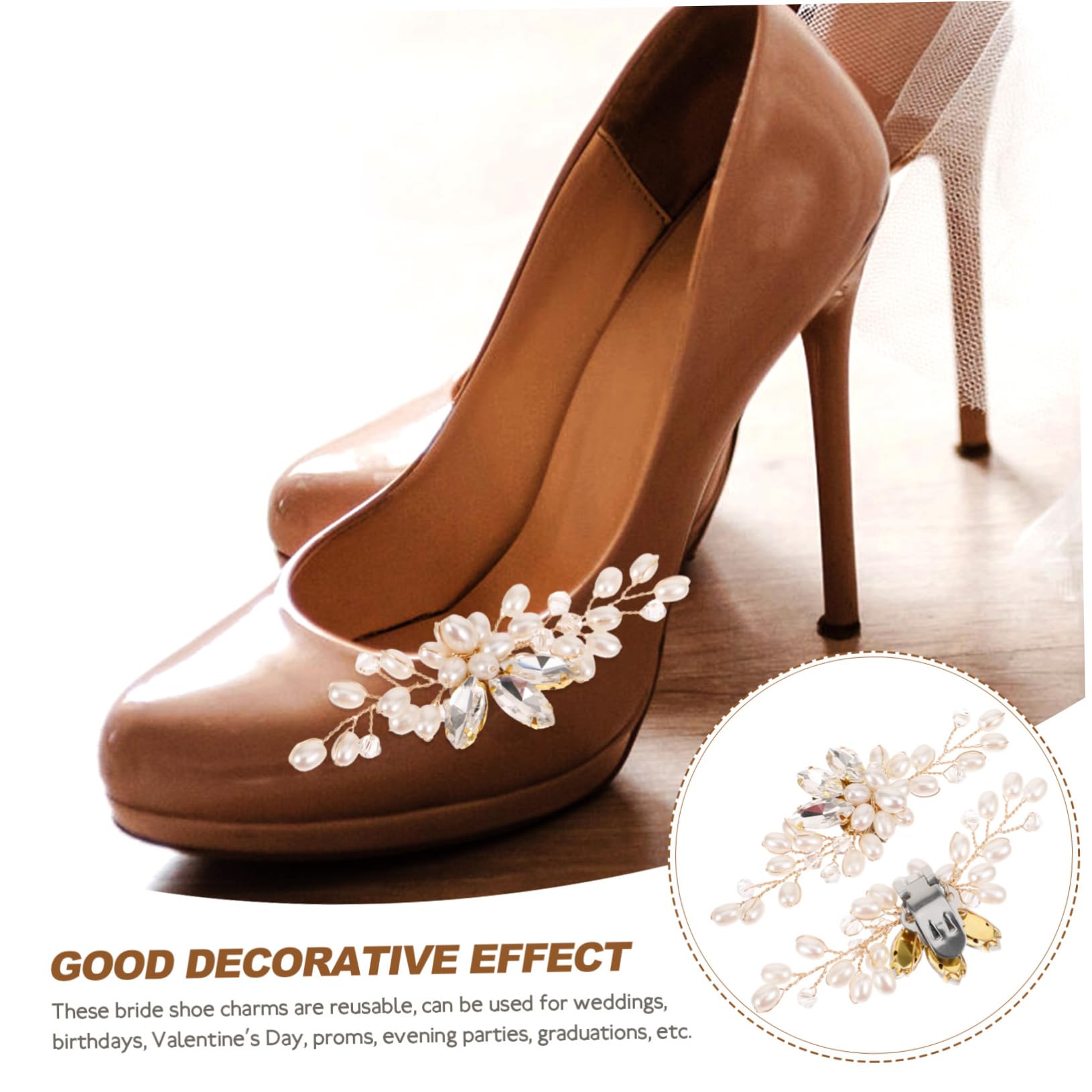 Fibbia per scarpe con strass perlati addio al nubilato Nozze ospite clip per scarpe clip scarpe decorazioni matrimonio adornare ciondoli decorativi per scarpe Clip di scarpe