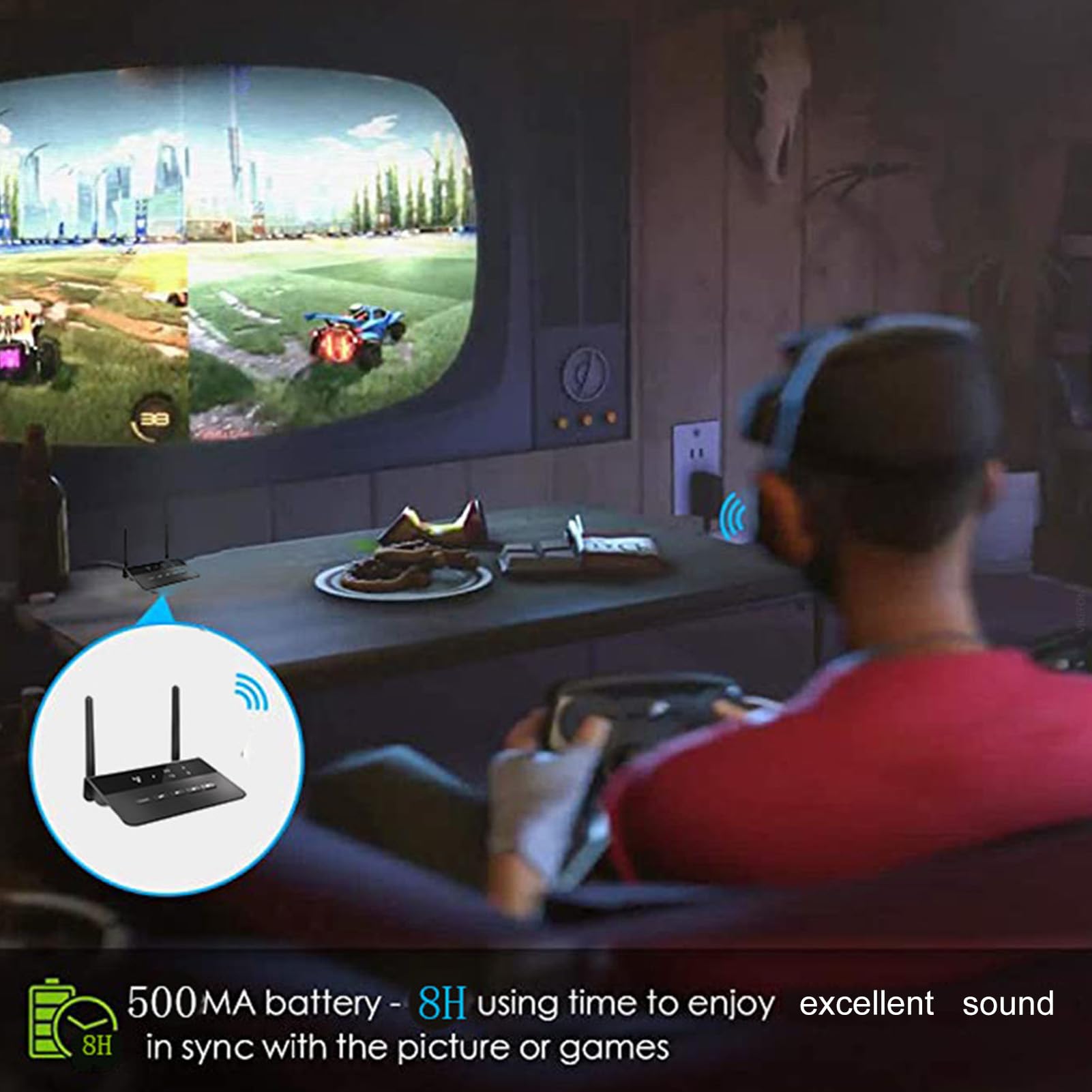 Émetteur-récepteur Bluetooth 5.2, Adaptateur Audio Bluetooth HD à Faible Latence AptX 2 en 1, Port AUX 3,5 Mm, pour Casque TV Home Stereo BT