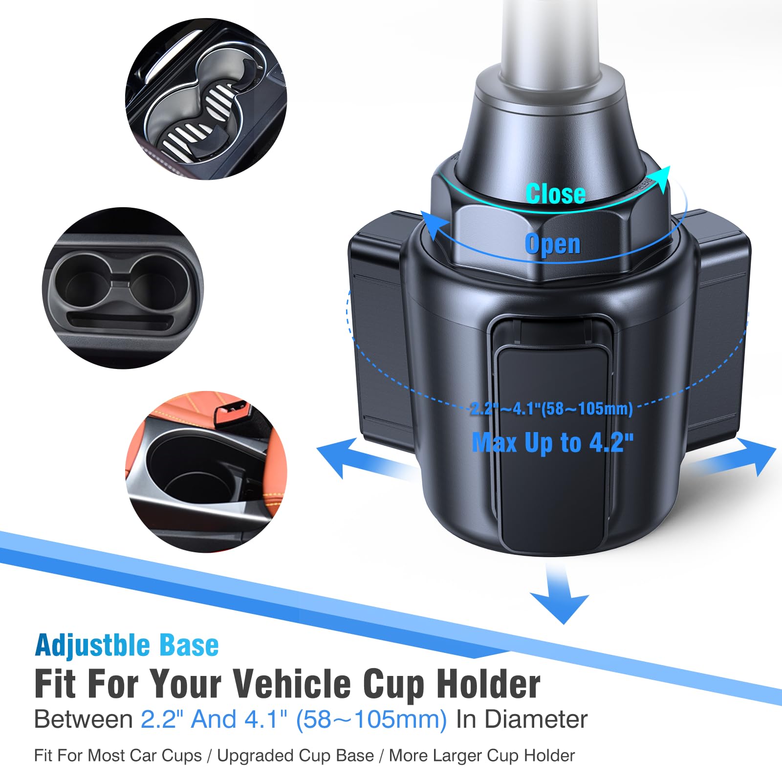 Miracase Supporto universale per telefono da auto, girevole e regolabile, a collo d'oca, compatibile con iPhone, Samsung, Google e altri smartphone