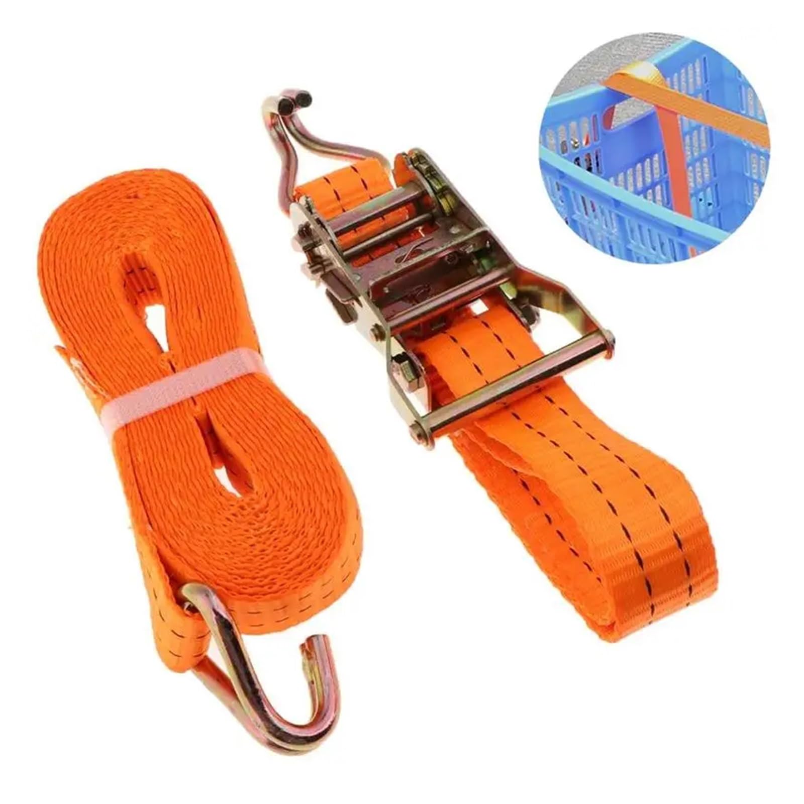 Correas de trinquete, correas de amarre de trinquete 2 piezas 5 m * 38 mm Correa de amarre resistente con hebilla de metal Correa de carga ajustable Correa de amarre de carga de equipaje for trinquete