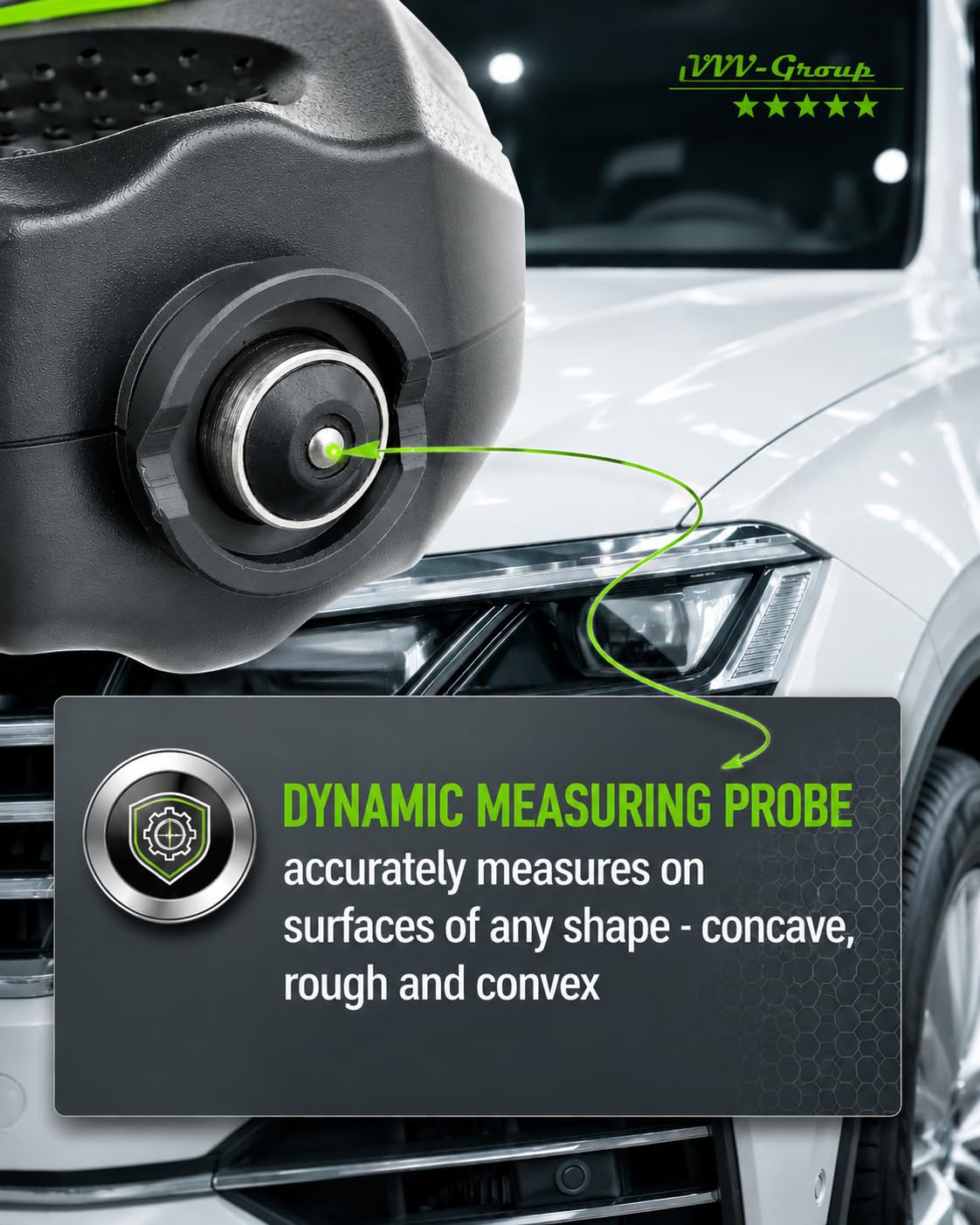 Paint Thickness Gauge CM-205FN for Cars Digital Coating Thickness Meter Auto FeNFe Detection 0.1 m Resolution 01500 m 059.1 mils 3%2 m Accuracy Backlit LCD product thumbnail 6