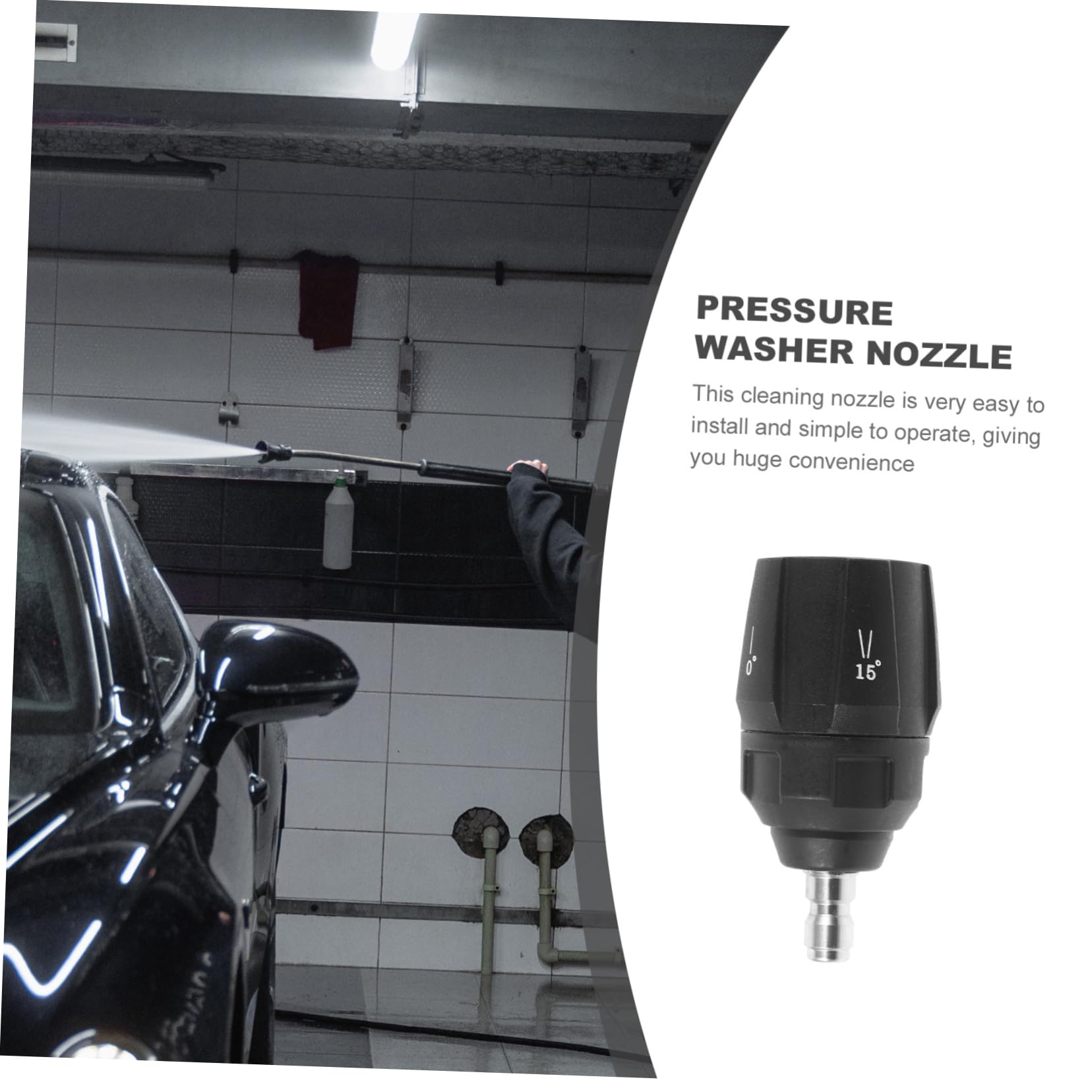 Yardwe 5 Piezas Boquilla de Lavado de Alta presión Agua Lavadora de Coches de Alta presion Boquilla de reemplazo para lavadoras Boquilla de Limpieza de Superficies Accesorios Coche Black