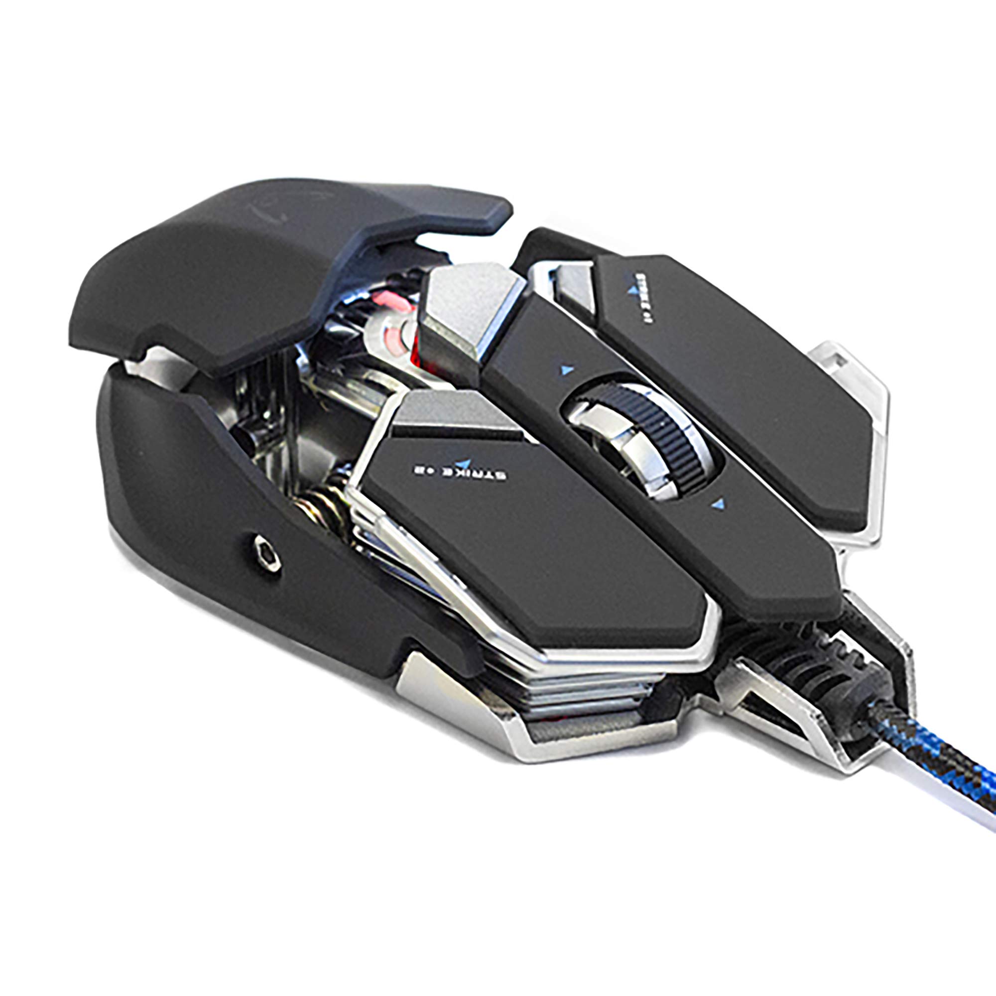 Woxter Stinger GX 250 M Black – Professional Gaming Mouse (Metal Structure, AVAGO 5050, Transformer Design, Macros, 3D Wheel, Resolution up to 2000 DPI, Backlit 4 Colours/10 Programmable Buttons)