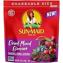 Sun-Maid Dried Mixed Berries - 15 oz Resealable Bag - Dried Cranberries, Cherries, Blueberries - Holiday Snacks and Charcuterie Boards