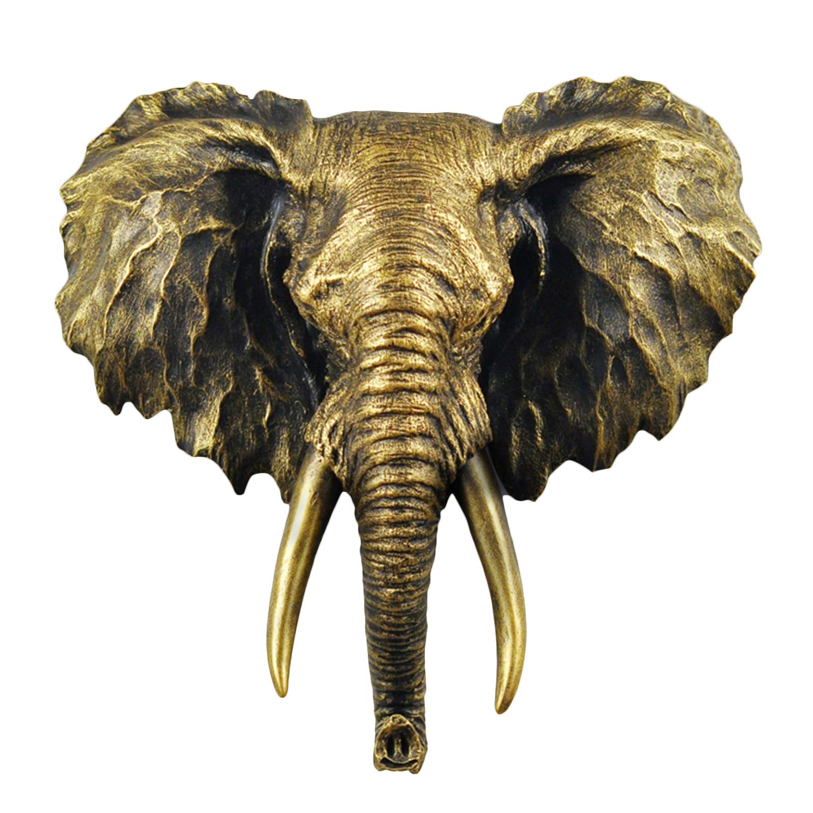 YXCQHZM Animal Head Wall Hanging 3D Craft Lion Horse Sculpture Hanging Animal Head Art Ornament for Garden Children's Bedrooms (38cm,Elephant)