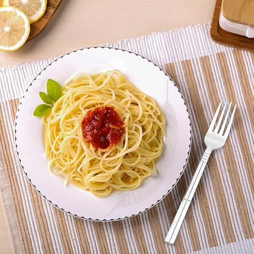 Miniatura 5 de Saedy Tenedores de cena de acero inoxidable, 7.9 pulgadas, juego de tenedores de mesa de 12 piezas