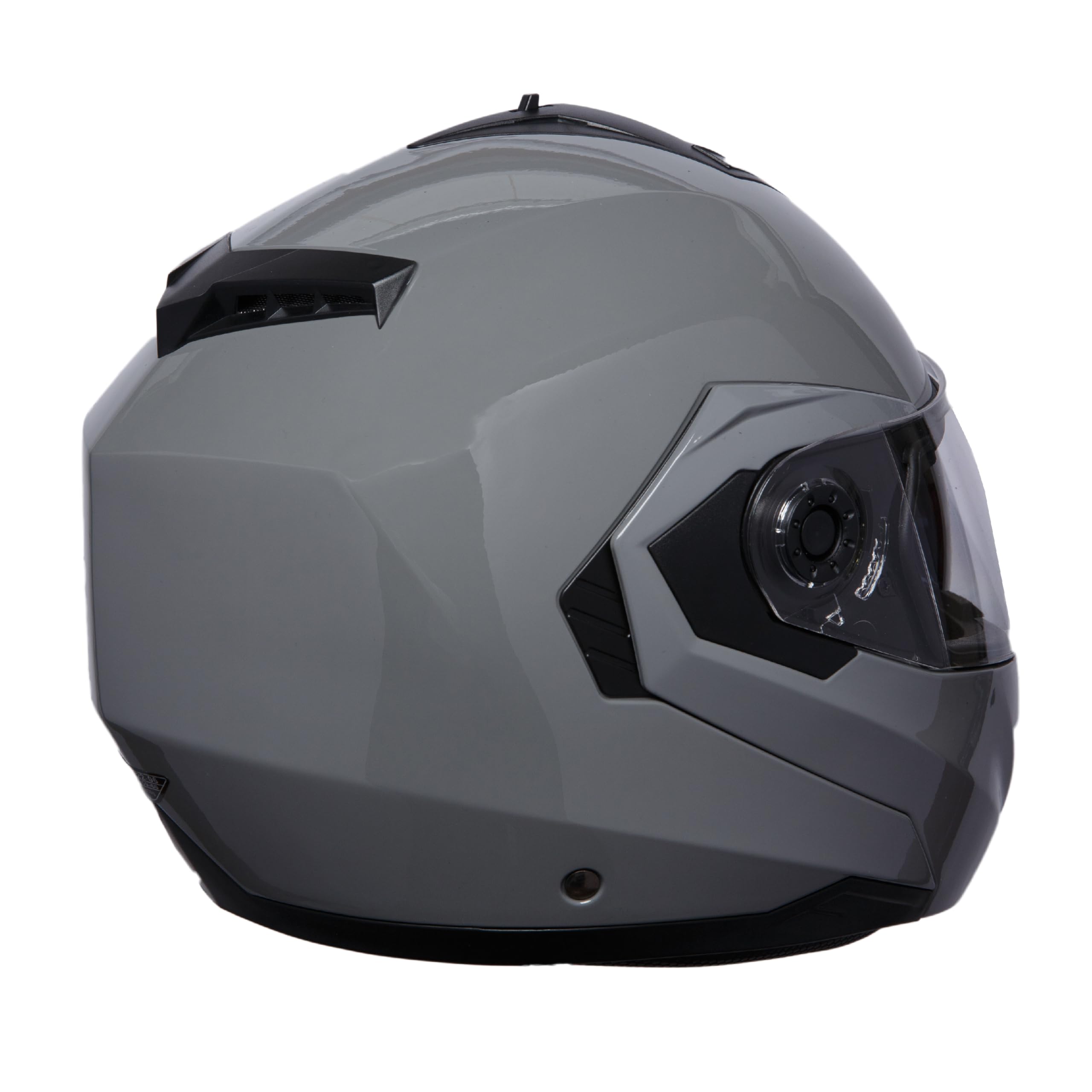 PROANTI Kask motocyklowy z klapą, modułowy kask motocyklowy z wizjerem i wbudowaną ochroną przed słońcem, szary