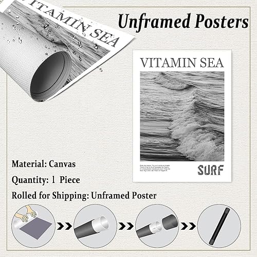 Miniatura 2 de Surf Magazine - Póster retro  Impresión de cubierta de surfista de 11 x 14 pulgadas, arte de verano de olas grandes, decoración interior de casa de