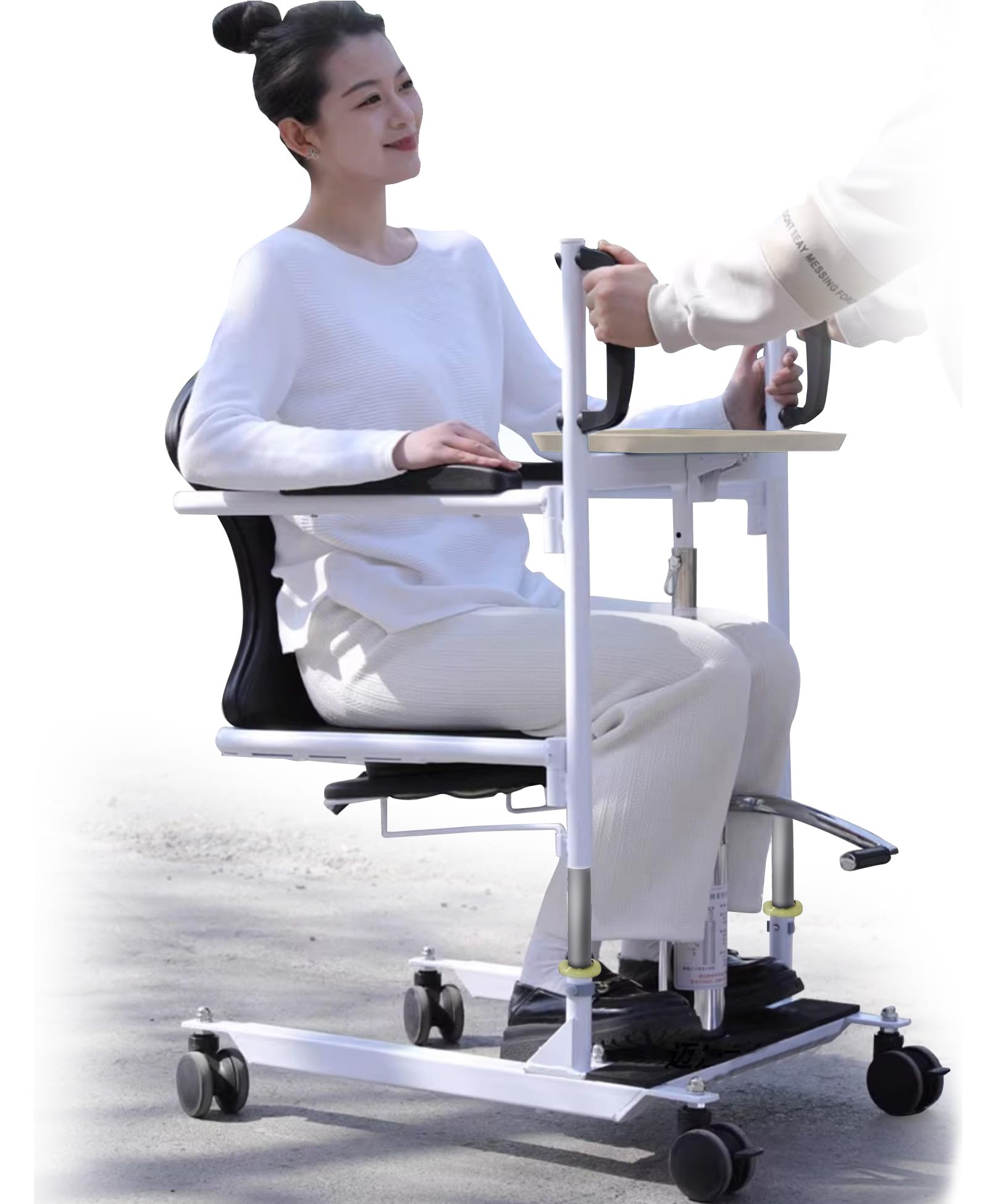 Grúa Hidráulica para Hogar, Elevador de Sillas de Ruedas, Sillas de Transferencia para Ancianos, Elevador para Pacientes con Asiento Dividido en 180º, No Apto Para Parálisis Total