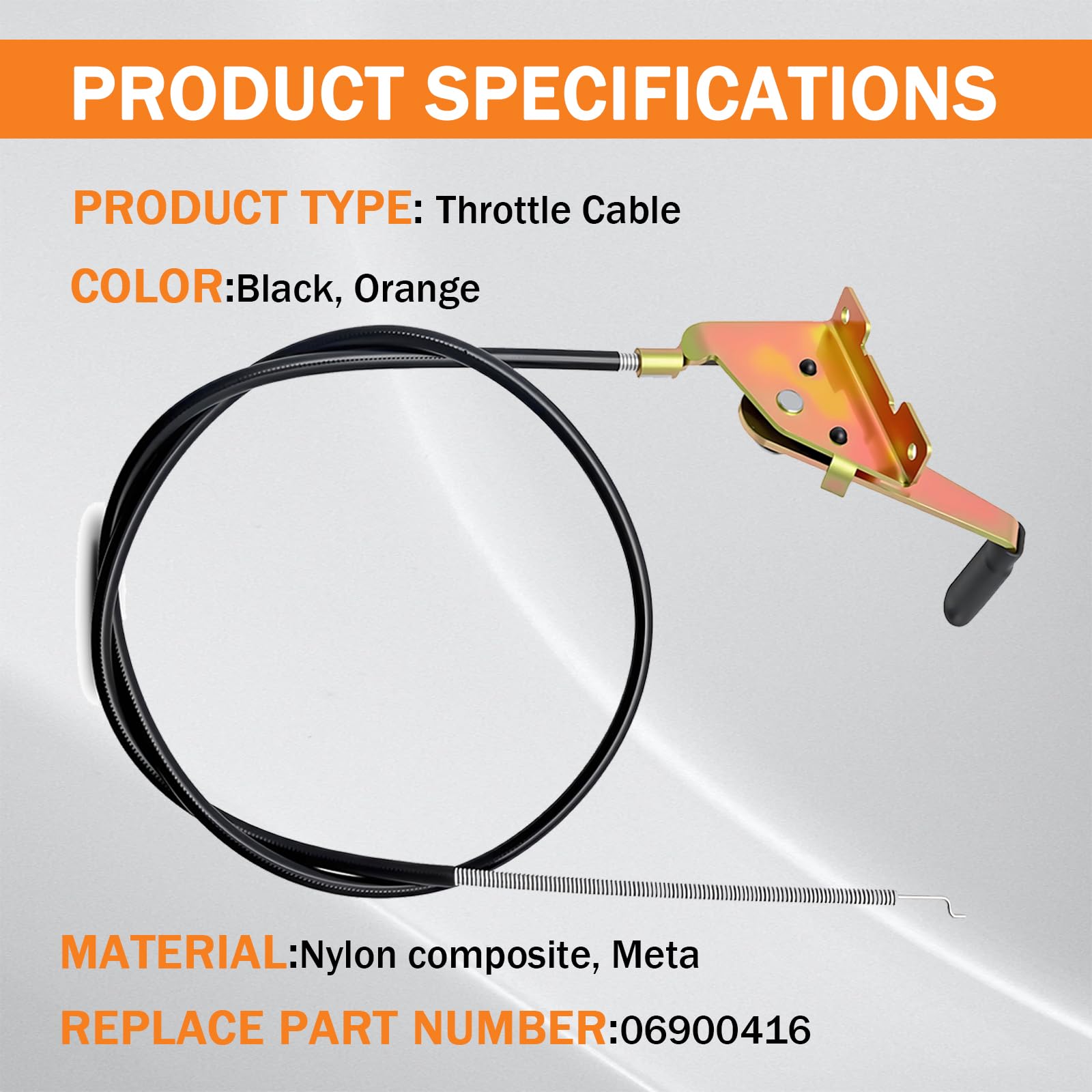 Cavo acceleratore compatibile con Ariens Ariens Zoom 34 42 50, Edge 34 42 52, Gravely ZT 34 42 50 Cavo di controllo di ricambio per tosaerba a raggio zero sostituire 06900416